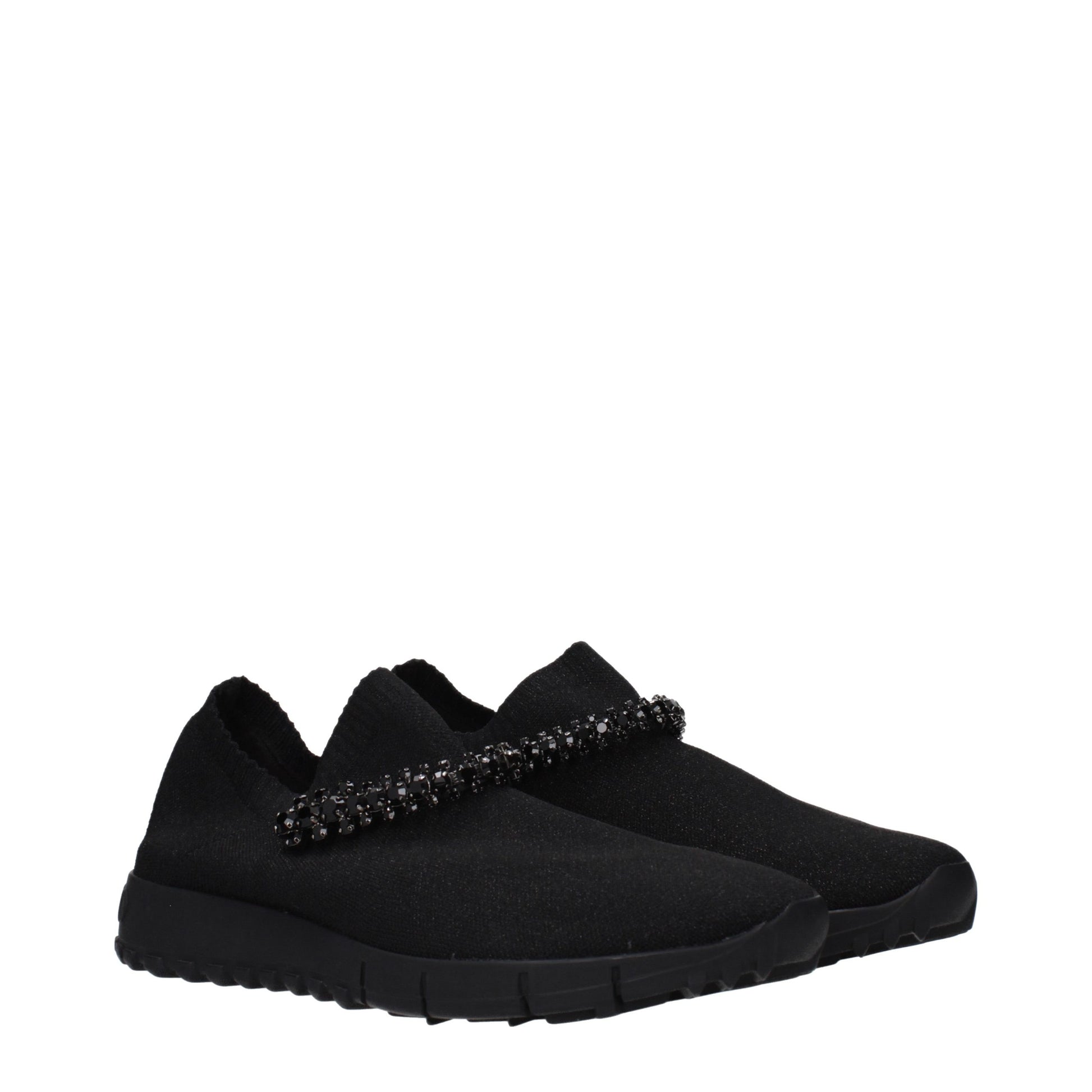 Mocassins Jimmy Choo en tissu noir à enfiler