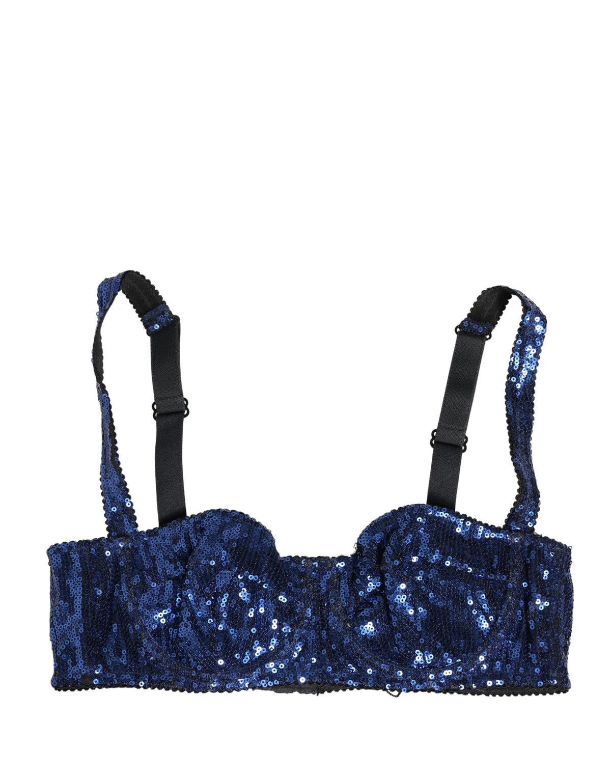 Dolce & Gabbana Blauer Pailletten-Nyon-Balconette-BH Unterwäsche