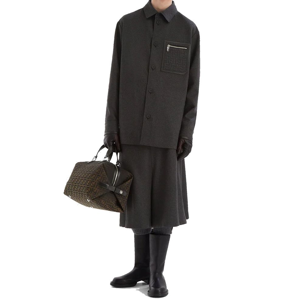 Manteau Fendi en cachemire gris