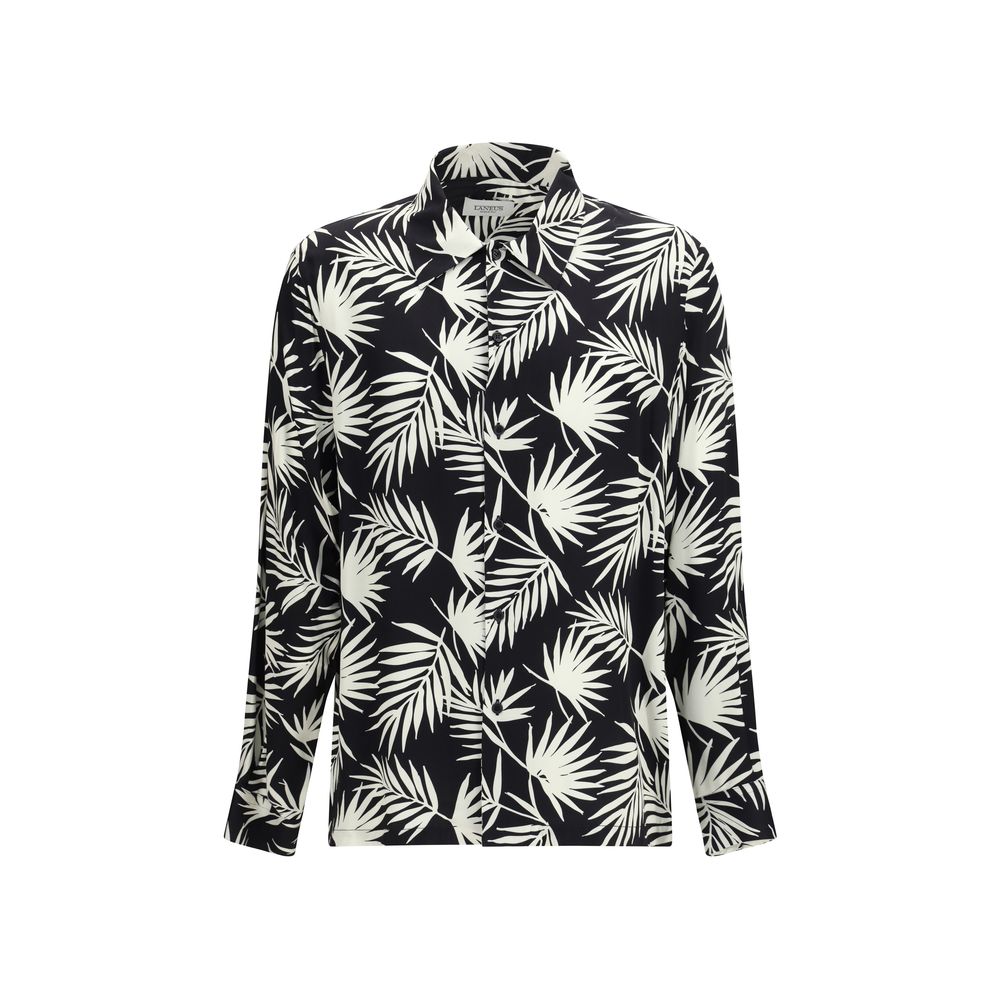 Chemise à motifs en viscose noire Laneus