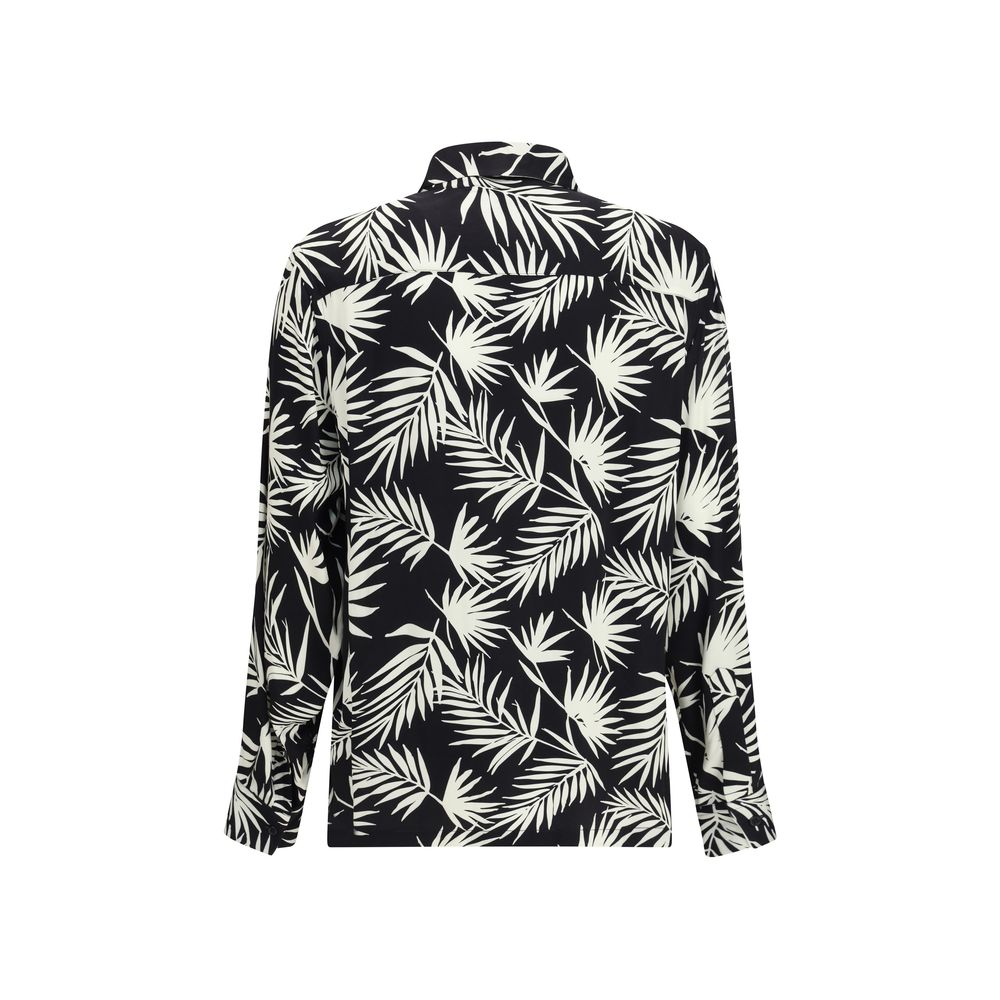 Chemise à motifs en viscose noire Laneus