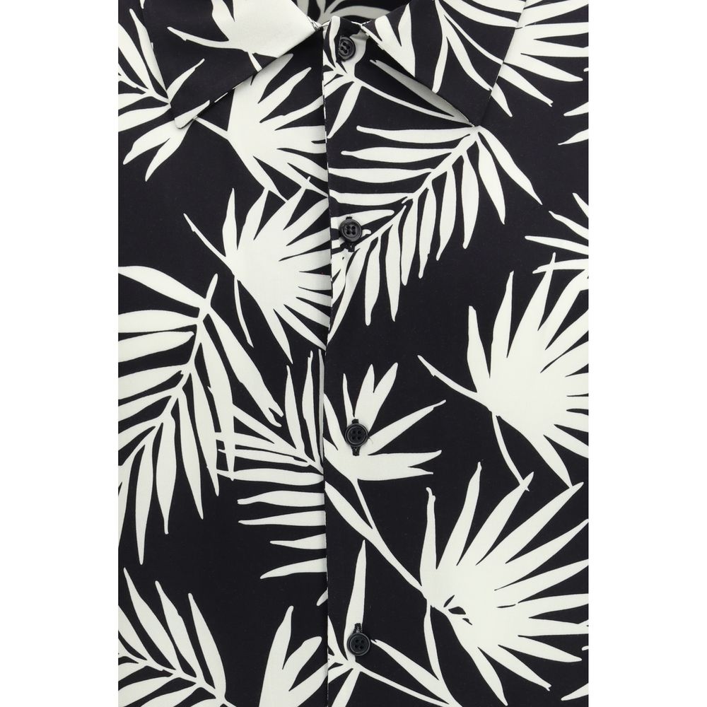 Chemise à motifs en viscose noire Laneus