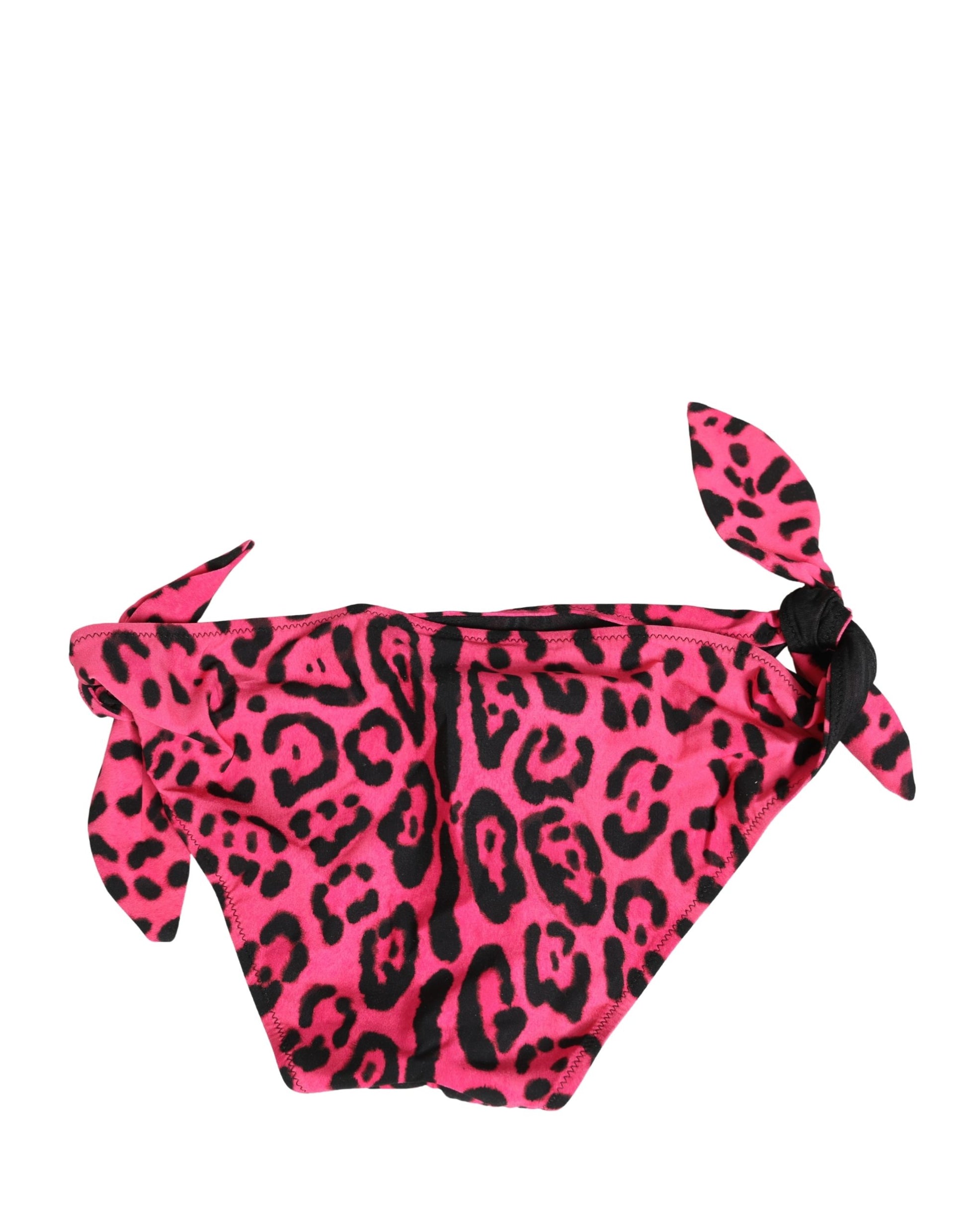 Bas de bikini Dolce & Gabbana imprimé léopard rose Maillot de bain