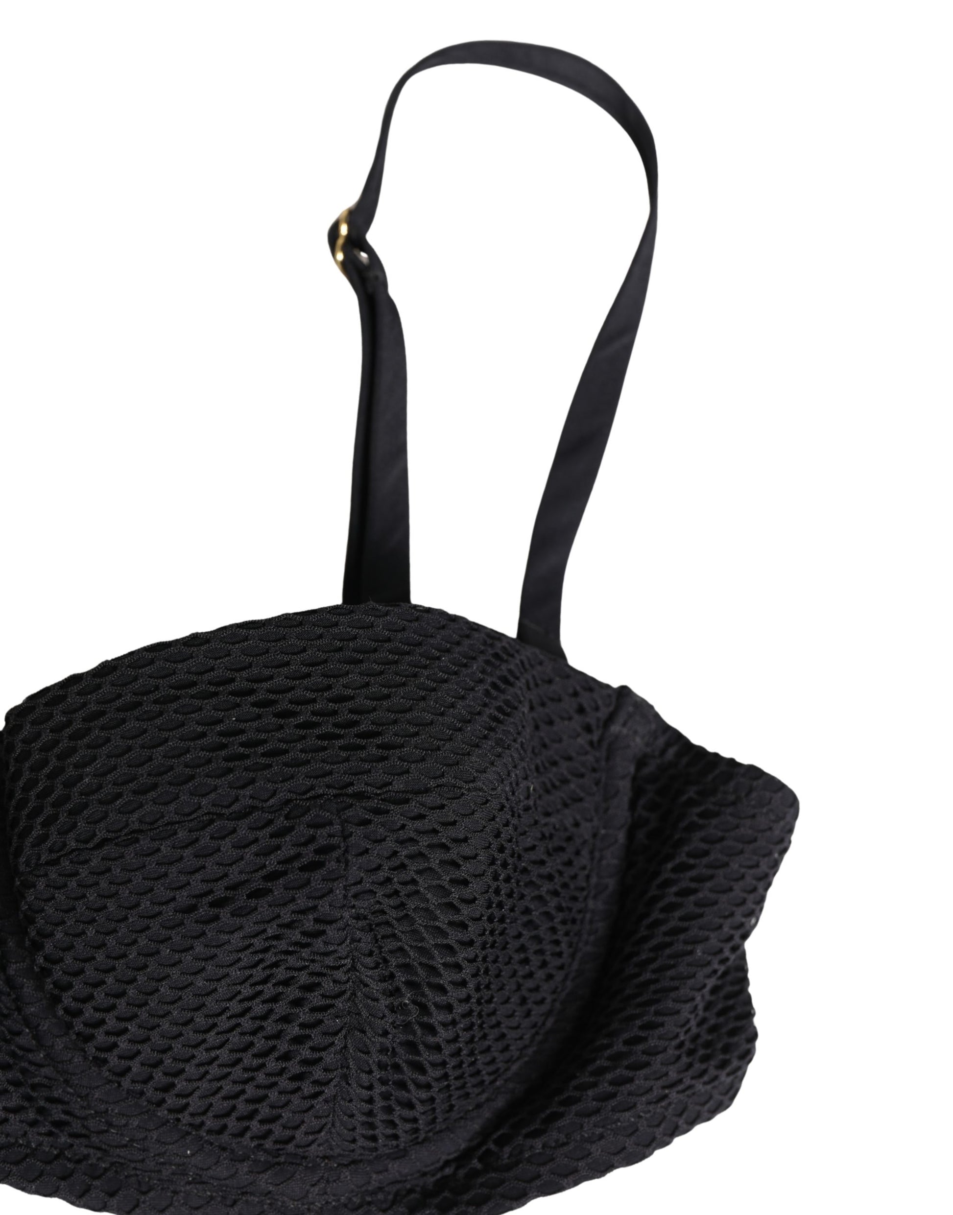 Soutien-gorge balconnet rembourré en nylon noir Dolce & Gabbana