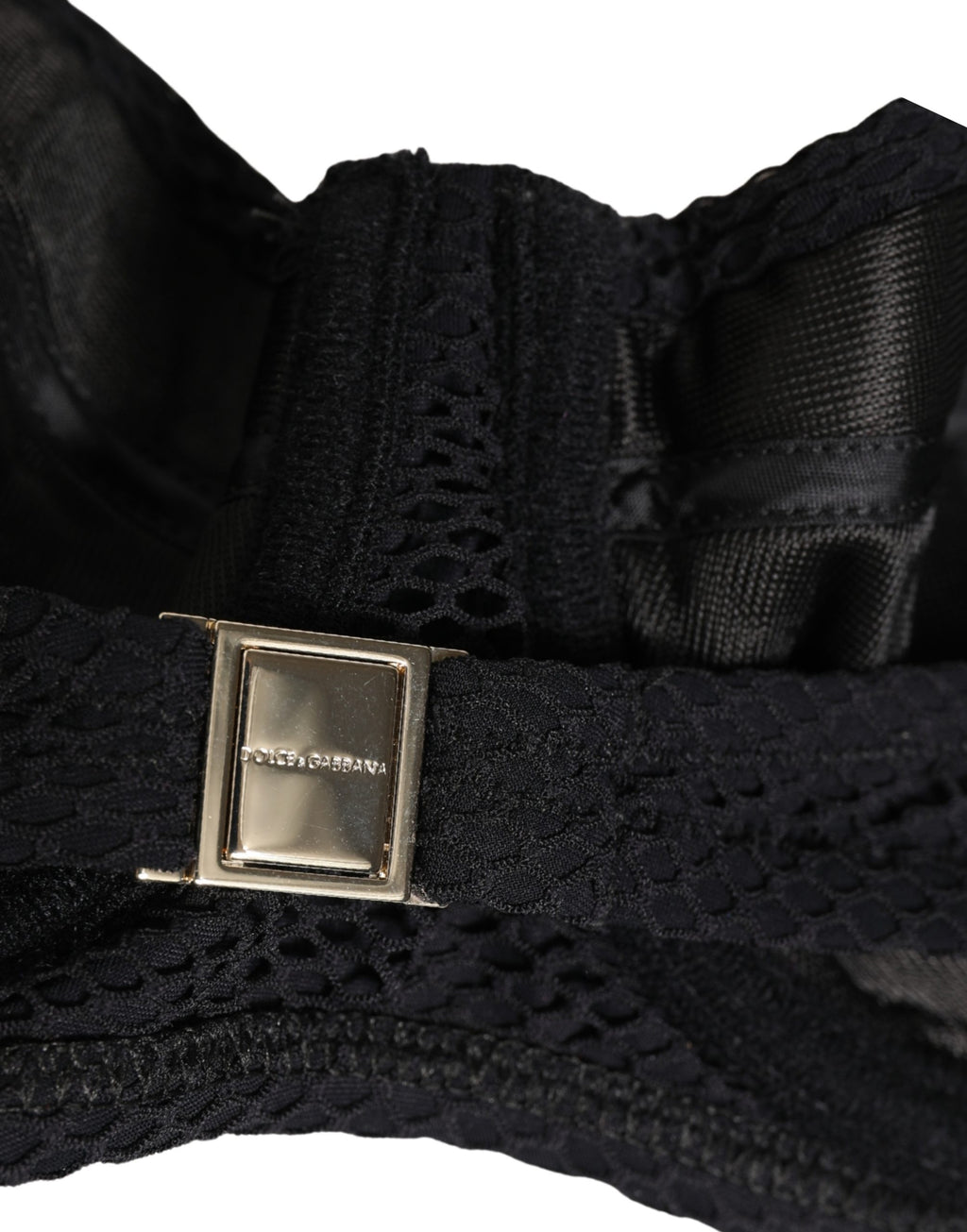 Soutien-gorge balconnet rembourré en nylon noir Dolce & Gabbana