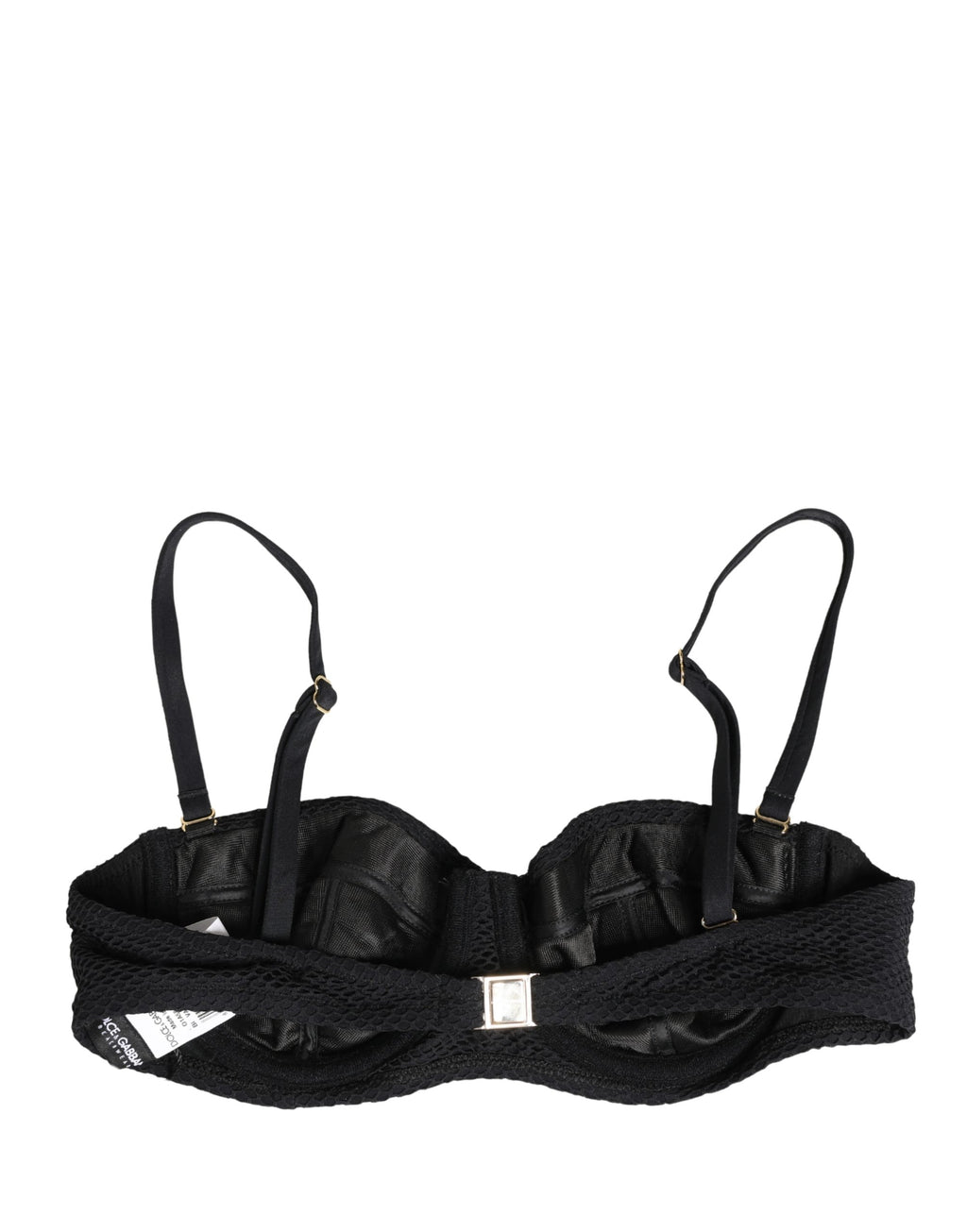 Soutien-gorge balconnet rembourré en nylon noir Dolce & Gabbana
