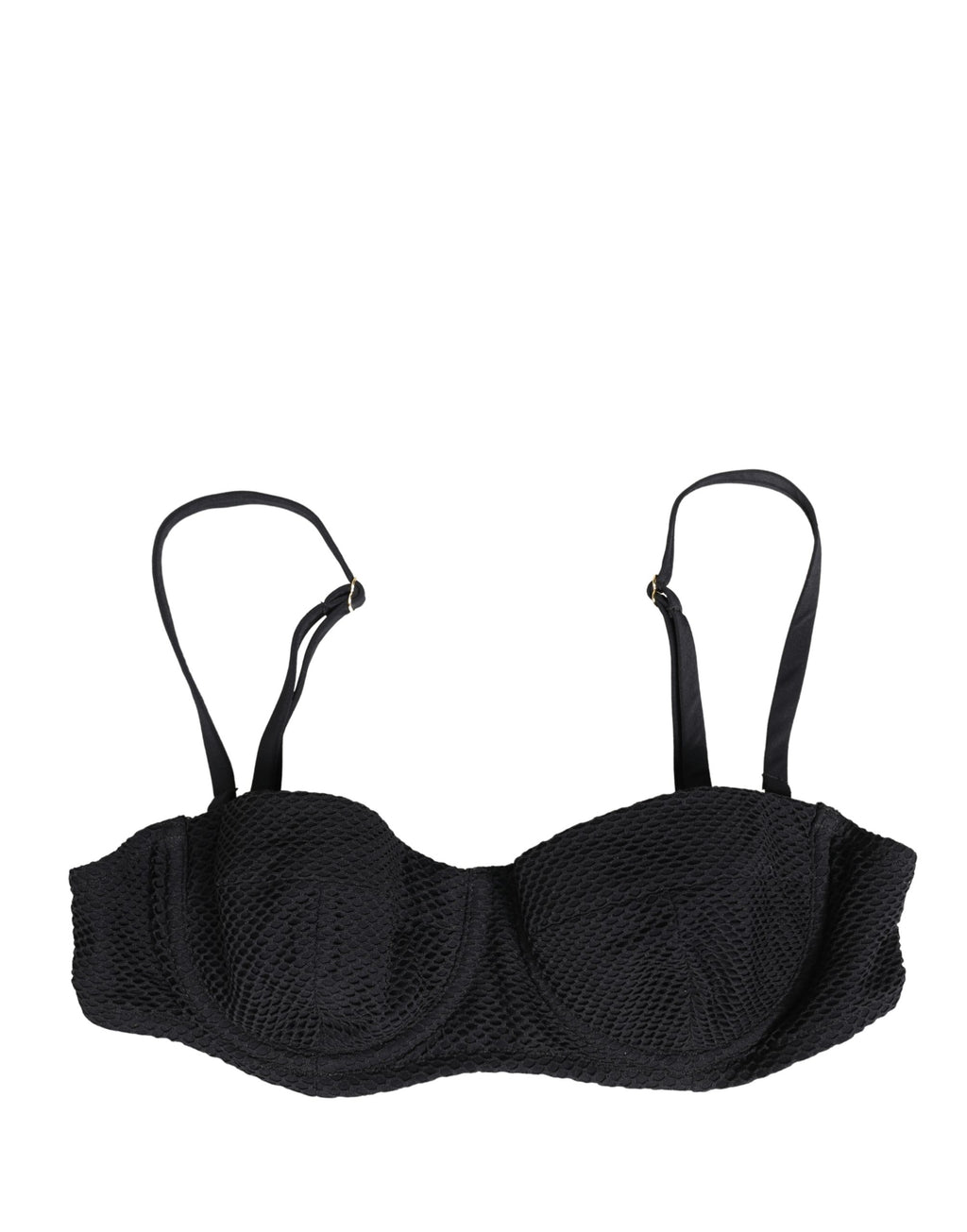 Soutien-gorge balconnet rembourré en nylon noir Dolce & Gabbana