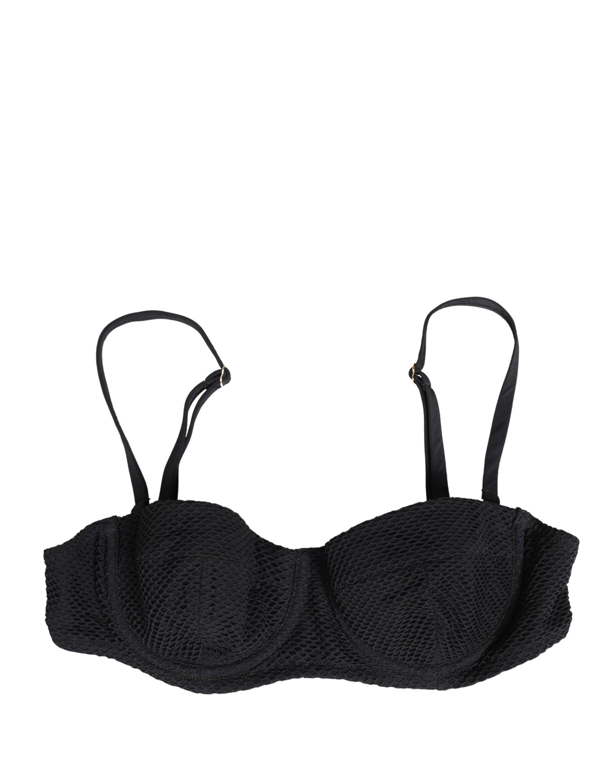 Soutien-gorge balconnet rembourré en nylon noir Dolce & Gabbana