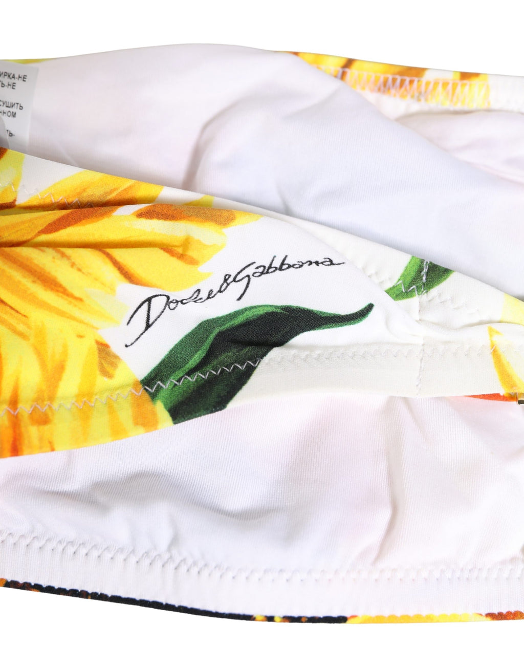 Maillot de bain bandeau imprimé tournesol multicolore Dolce & Gabbana