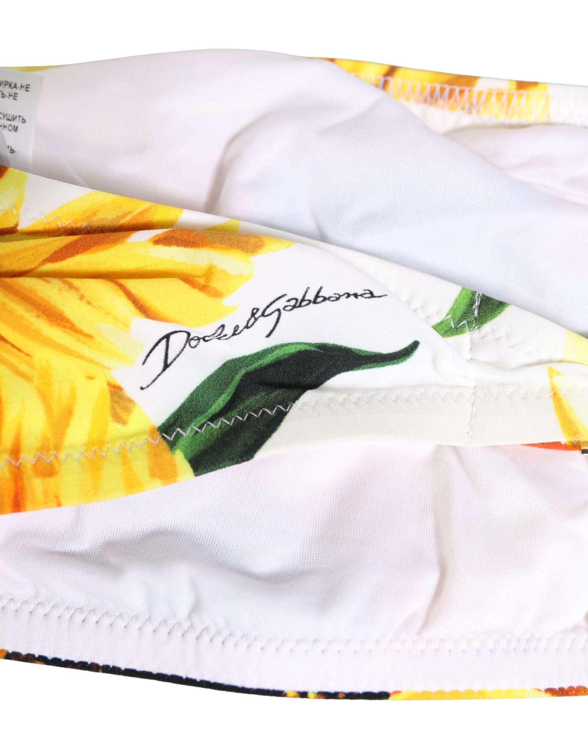 Maillot de bain bandeau imprimé tournesol multicolore Dolce & Gabbana