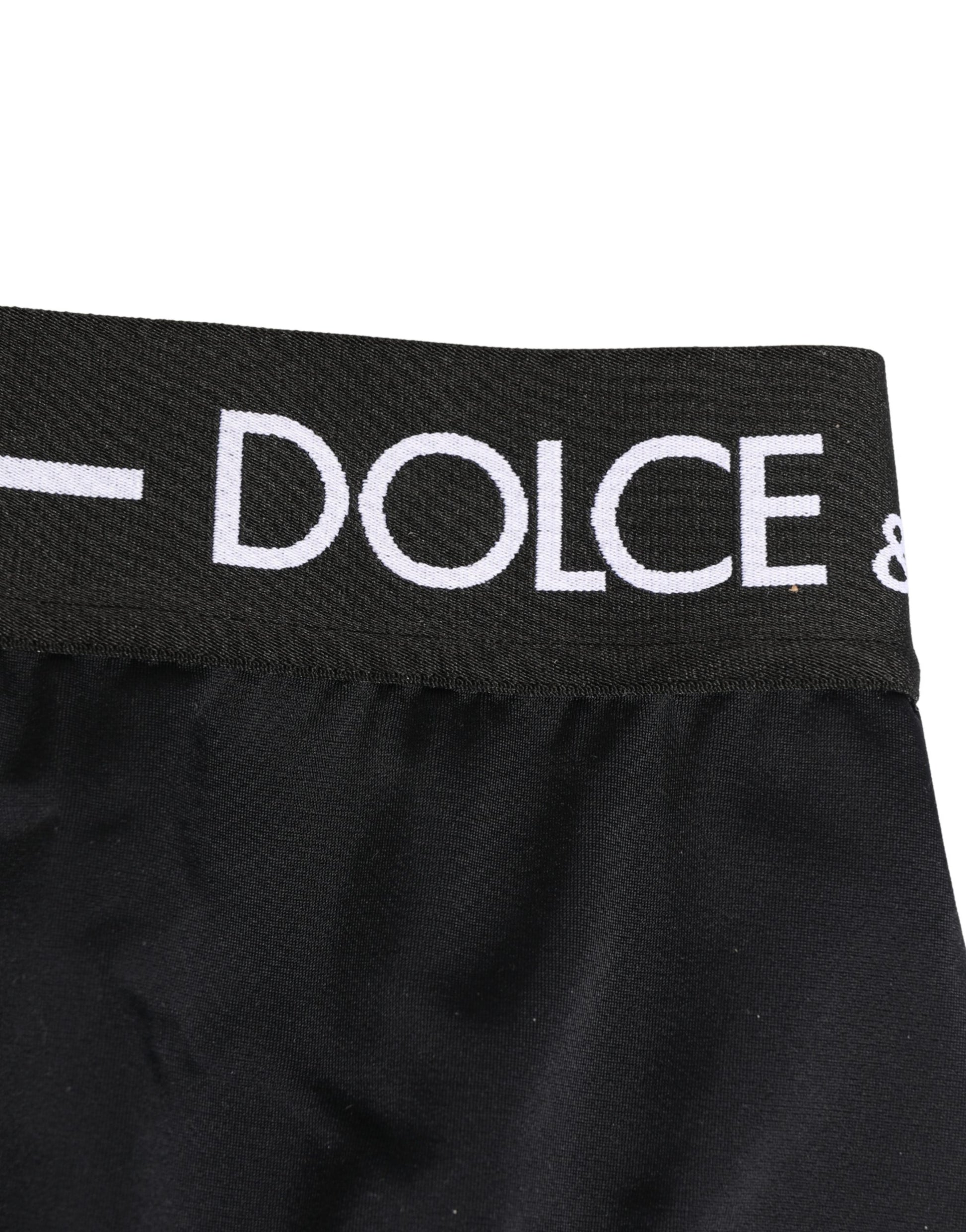 Culotte Dolce & Gabbana noire avec logo à la ceinture