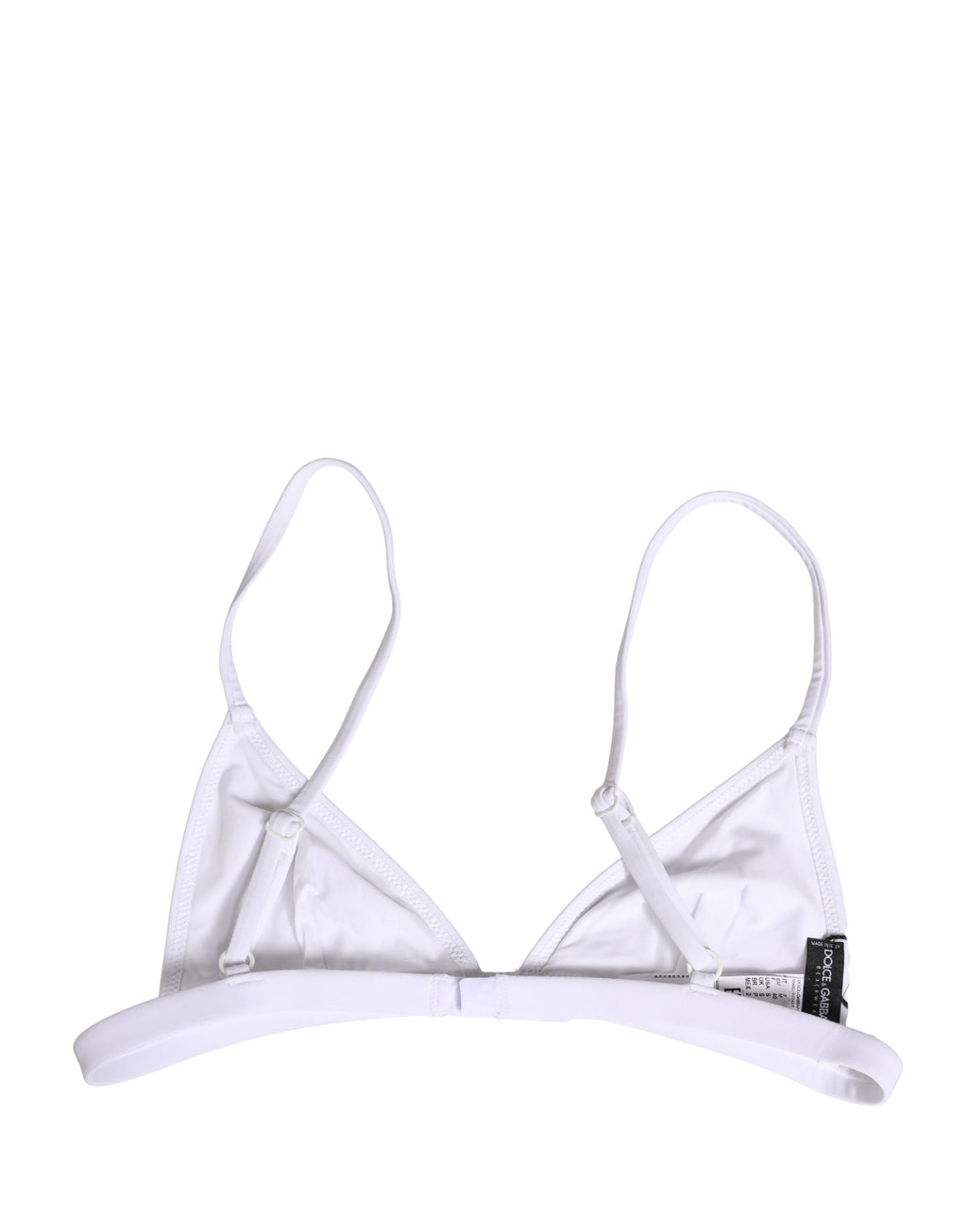 Haut de maillot de bain Dolce & Gabbana en nylon blanc avec motif triangle