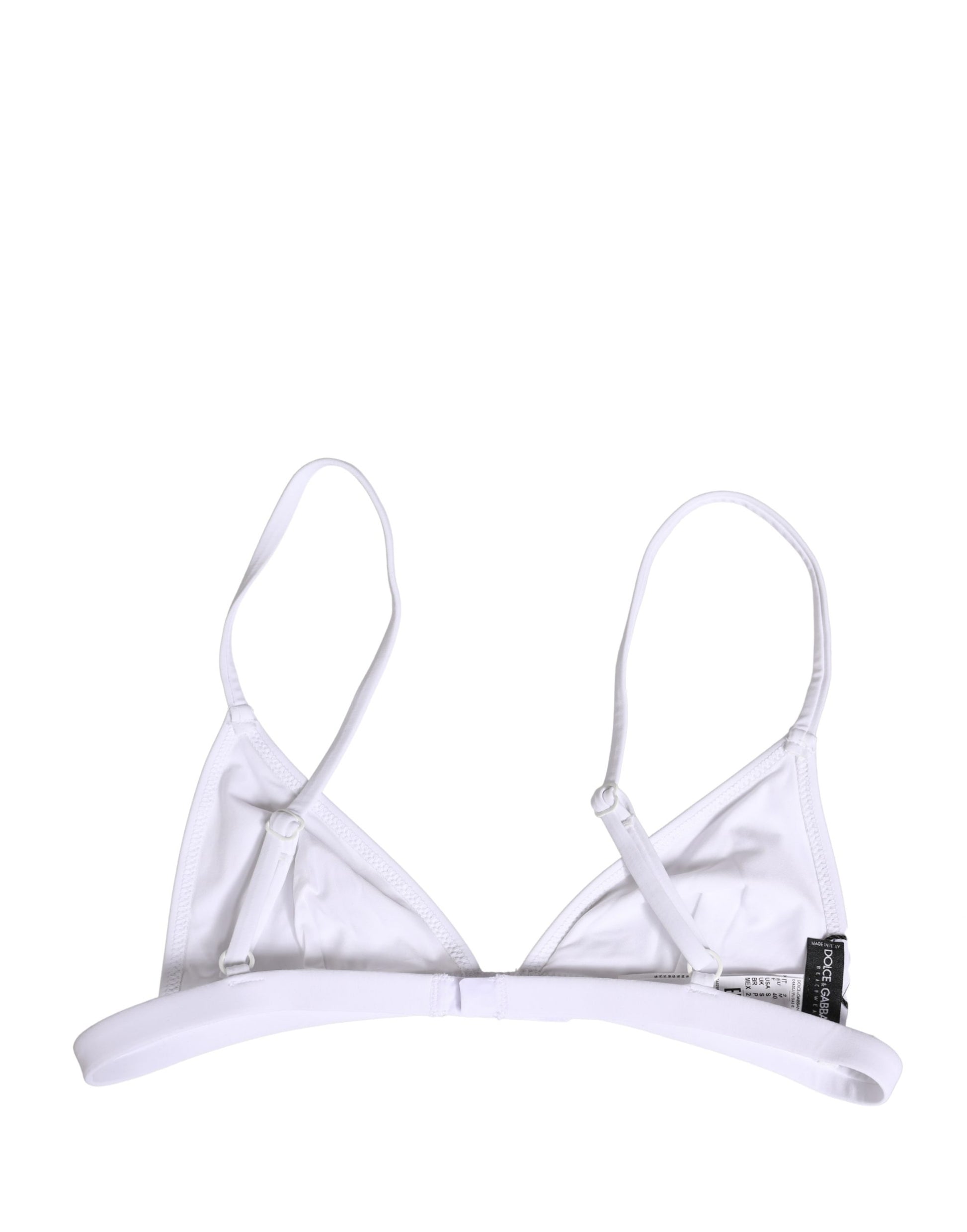 Haut de maillot de bain Dolce & Gabbana en nylon blanc avec motif triangle