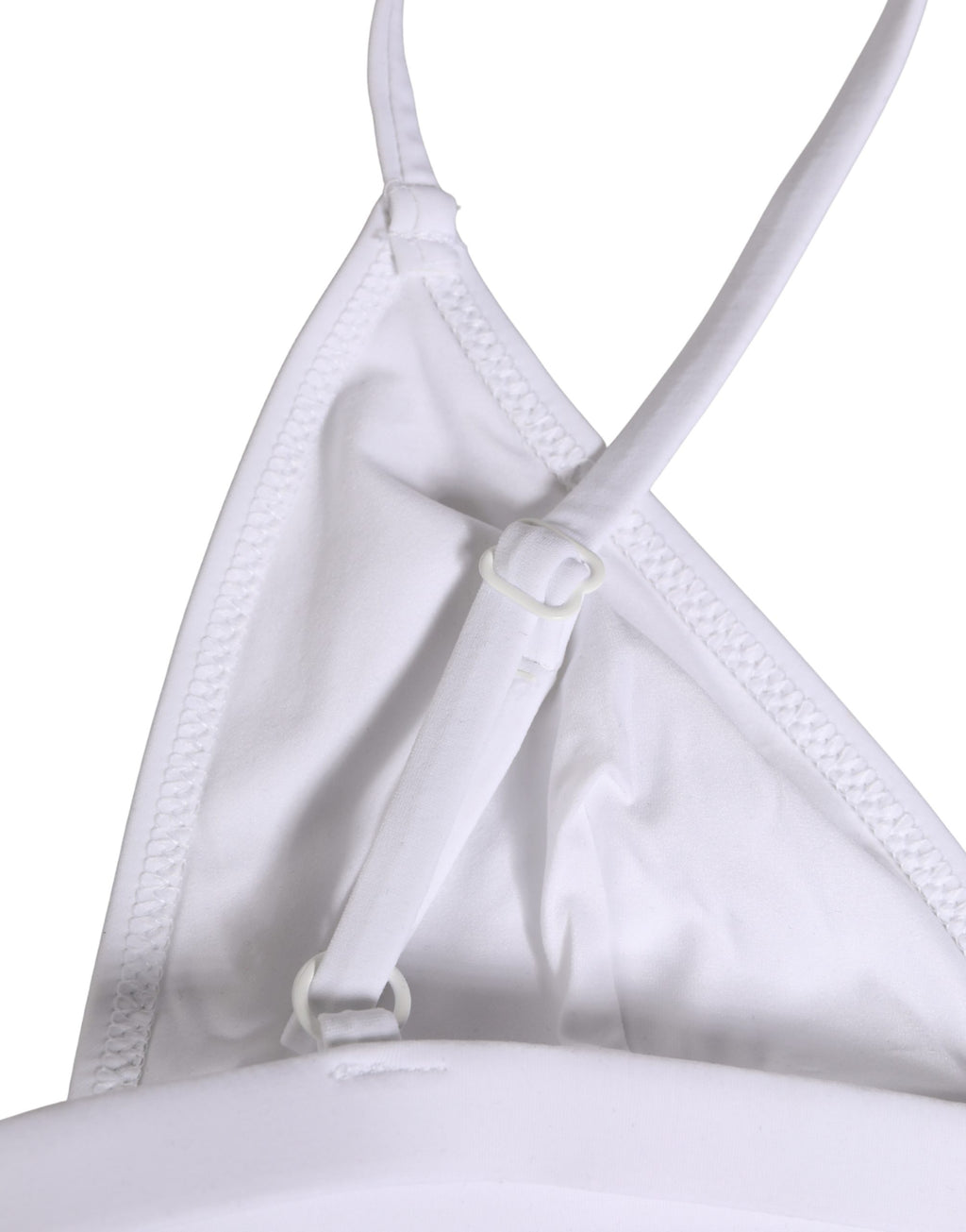 Haut de maillot de bain Dolce & Gabbana en nylon blanc avec motif triangle