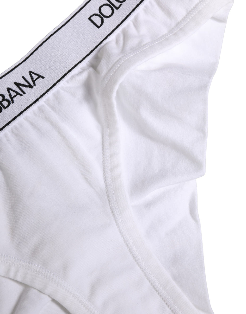 Slip de sous-vêtements Dolce & Gabbana en coton blanc avec logo sur la ceinture