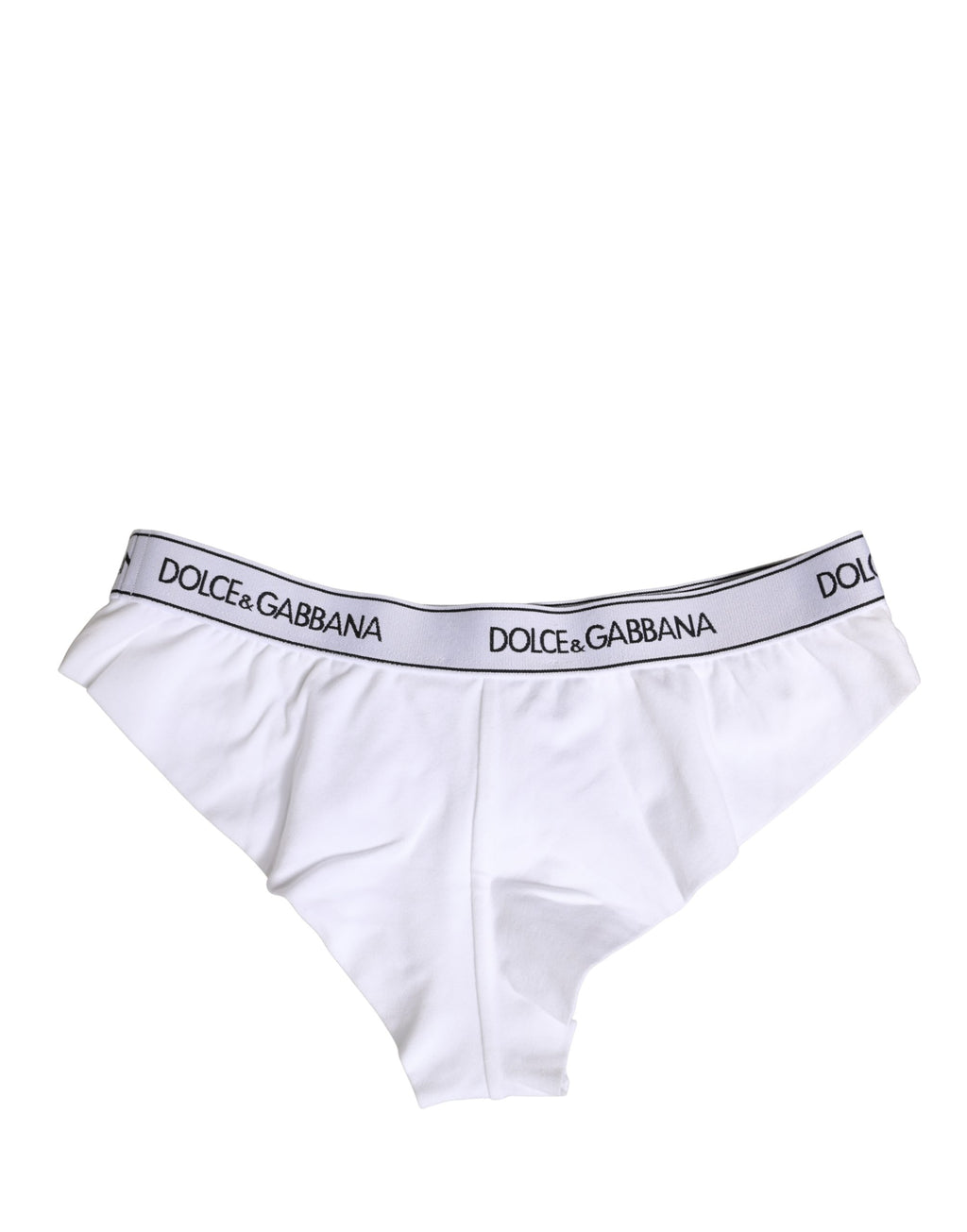 Slip de sous-vêtements Dolce & Gabbana en coton blanc avec logo sur la ceinture