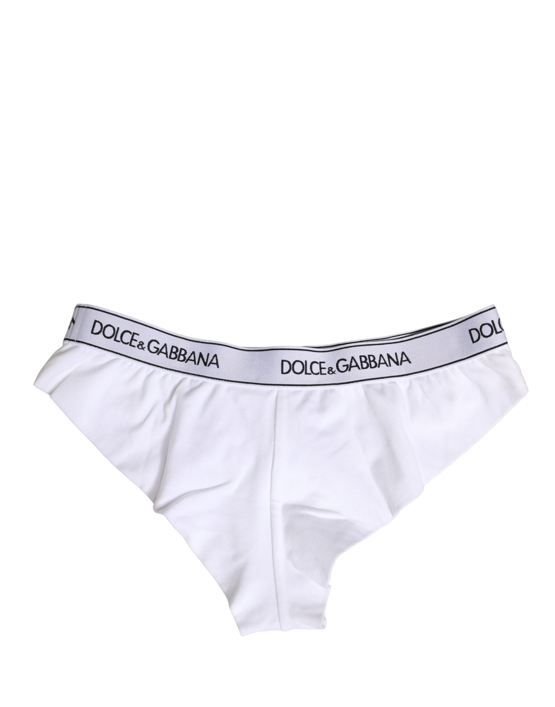 Slip de sous-vêtements Dolce & Gabbana en coton blanc avec logo sur la ceinture