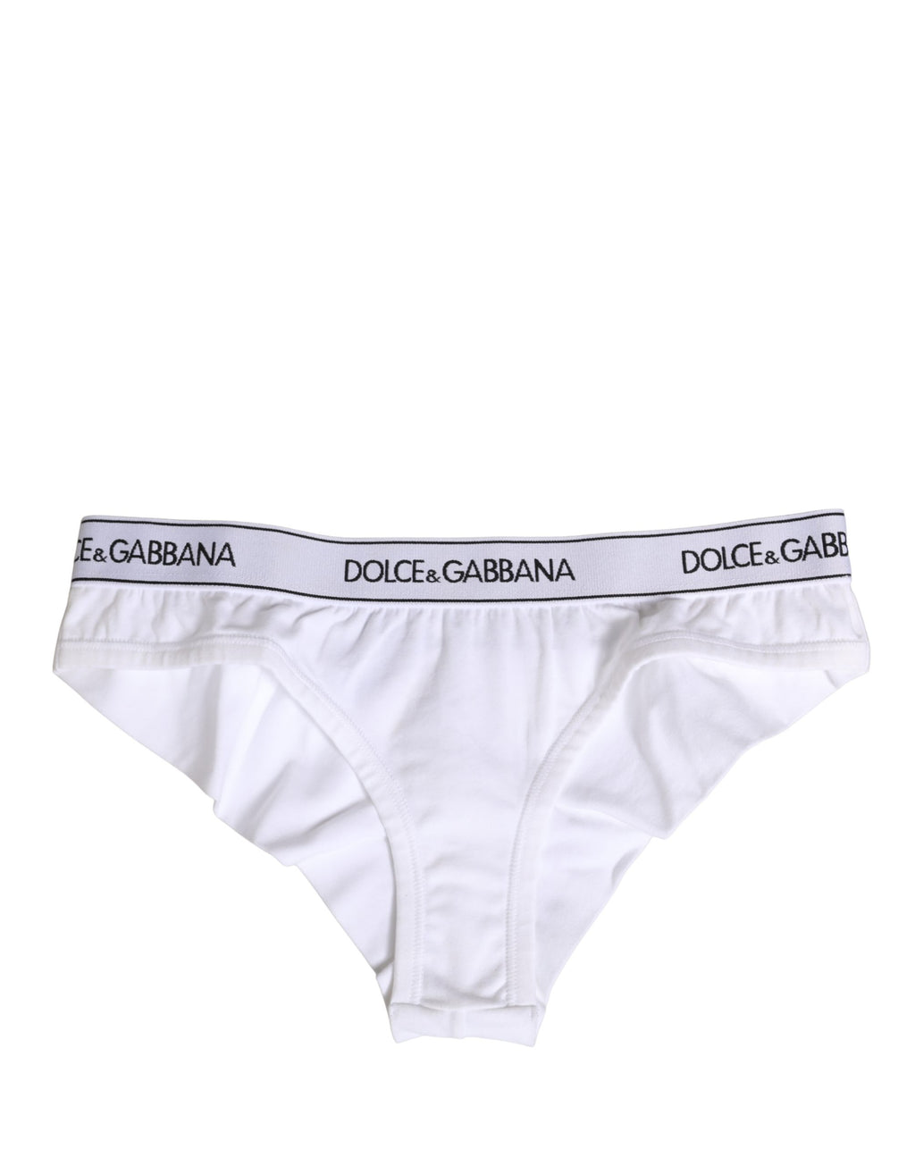 Slip de sous-vêtements Dolce & Gabbana en coton blanc avec logo sur la ceinture