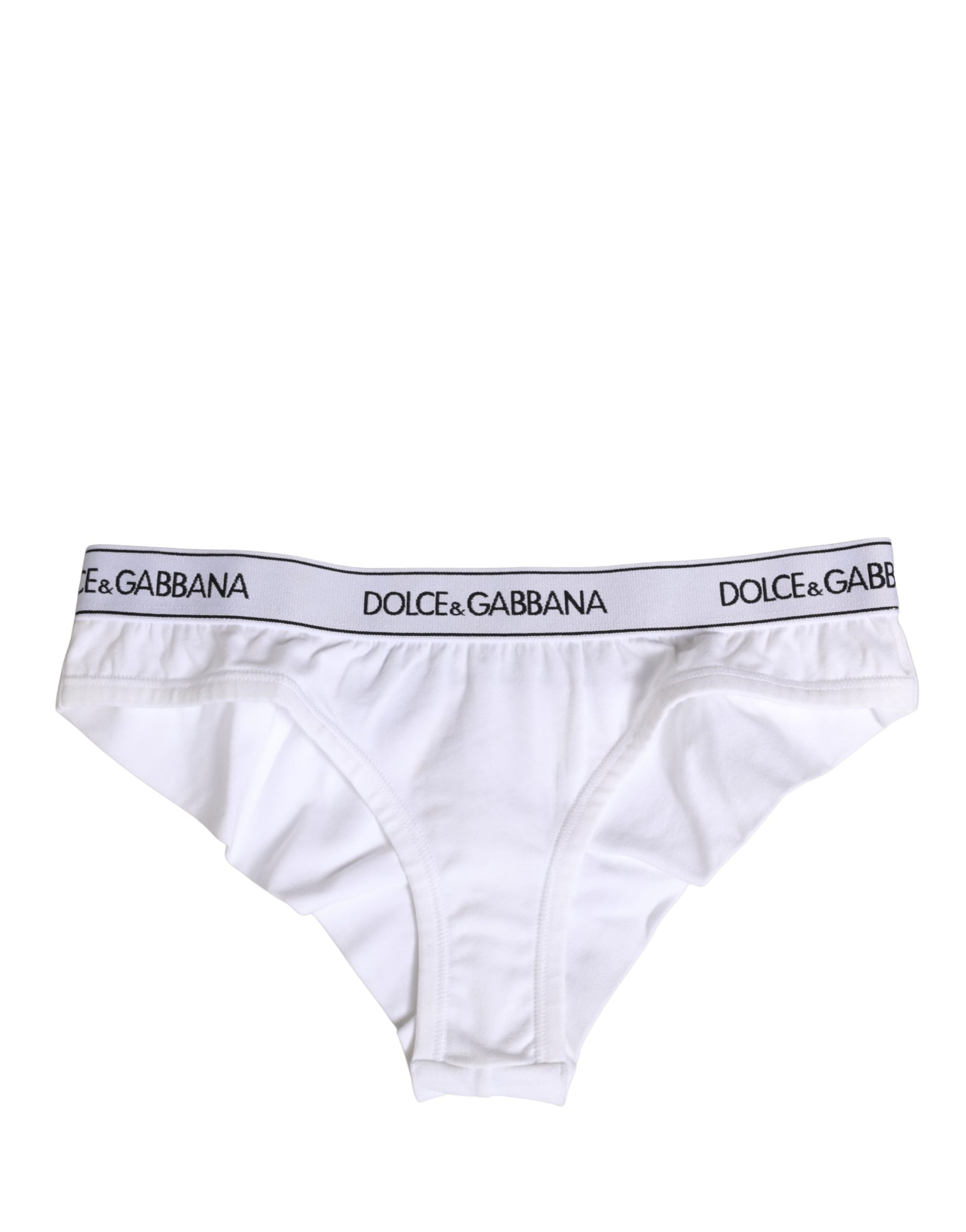Slip de sous-vêtements Dolce & Gabbana en coton blanc avec logo sur la ceinture