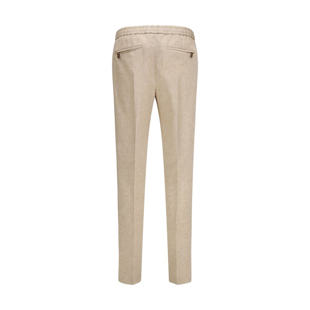 Pantalon décontracté en lin beige PT Torino