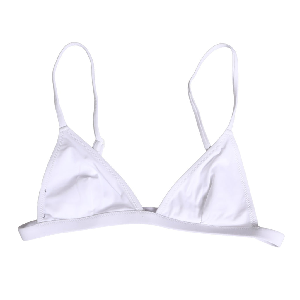 Haut de maillot de bain Dolce & Gabbana en nylon blanc avec motif triangle