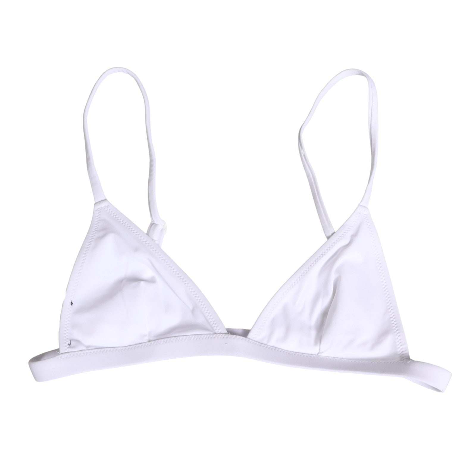 Haut de maillot de bain Dolce & Gabbana en nylon blanc avec motif triangle