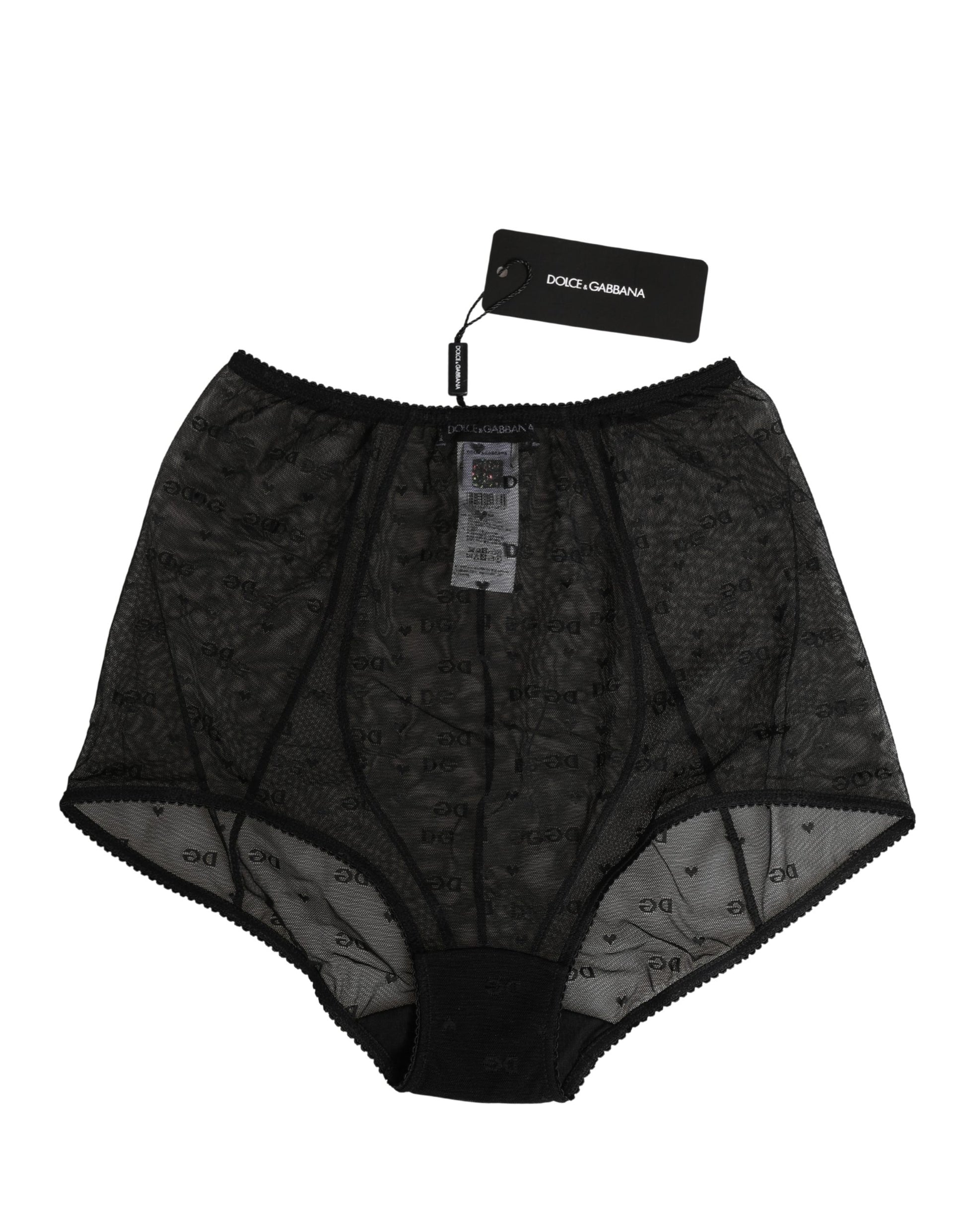 Culotte gainante en nylon stretch noir Dolce & Gabbana