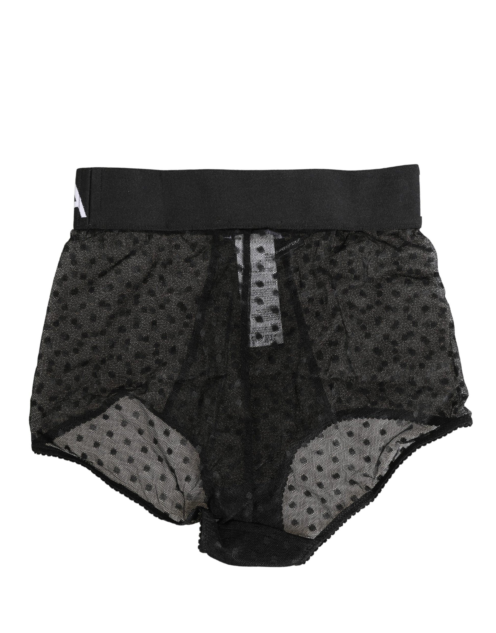 Sous-vêtement culotte gaine taille haute logo noir Dolce & Gabbana
