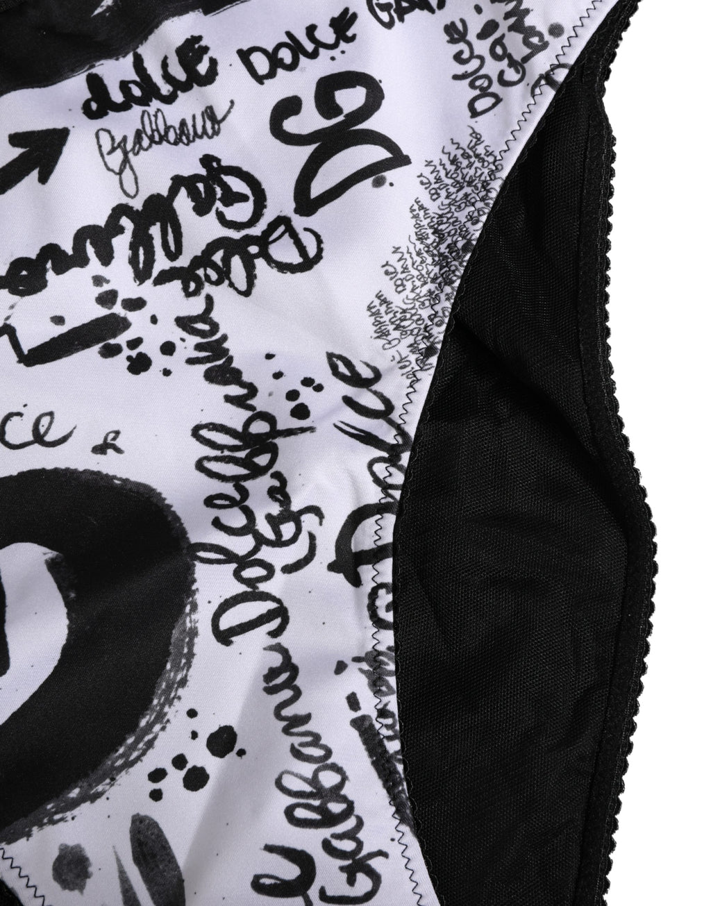 Sous-vêtements taille haute Dolce & Gabbana noirs et blancs à logo graphique