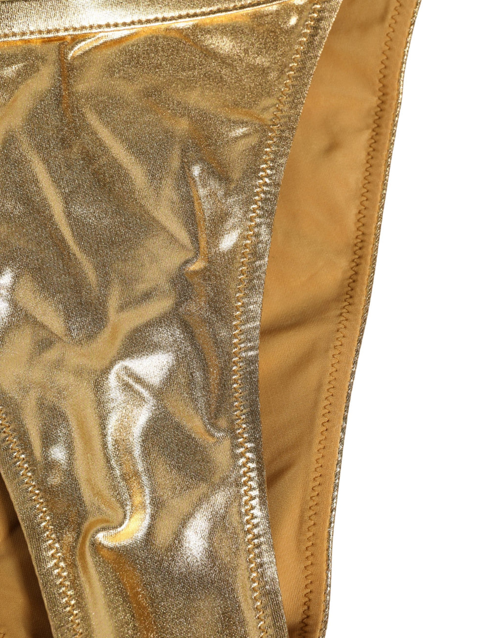Bas de maillot de bain Dolce & Gabbana en polyester doré avec logo