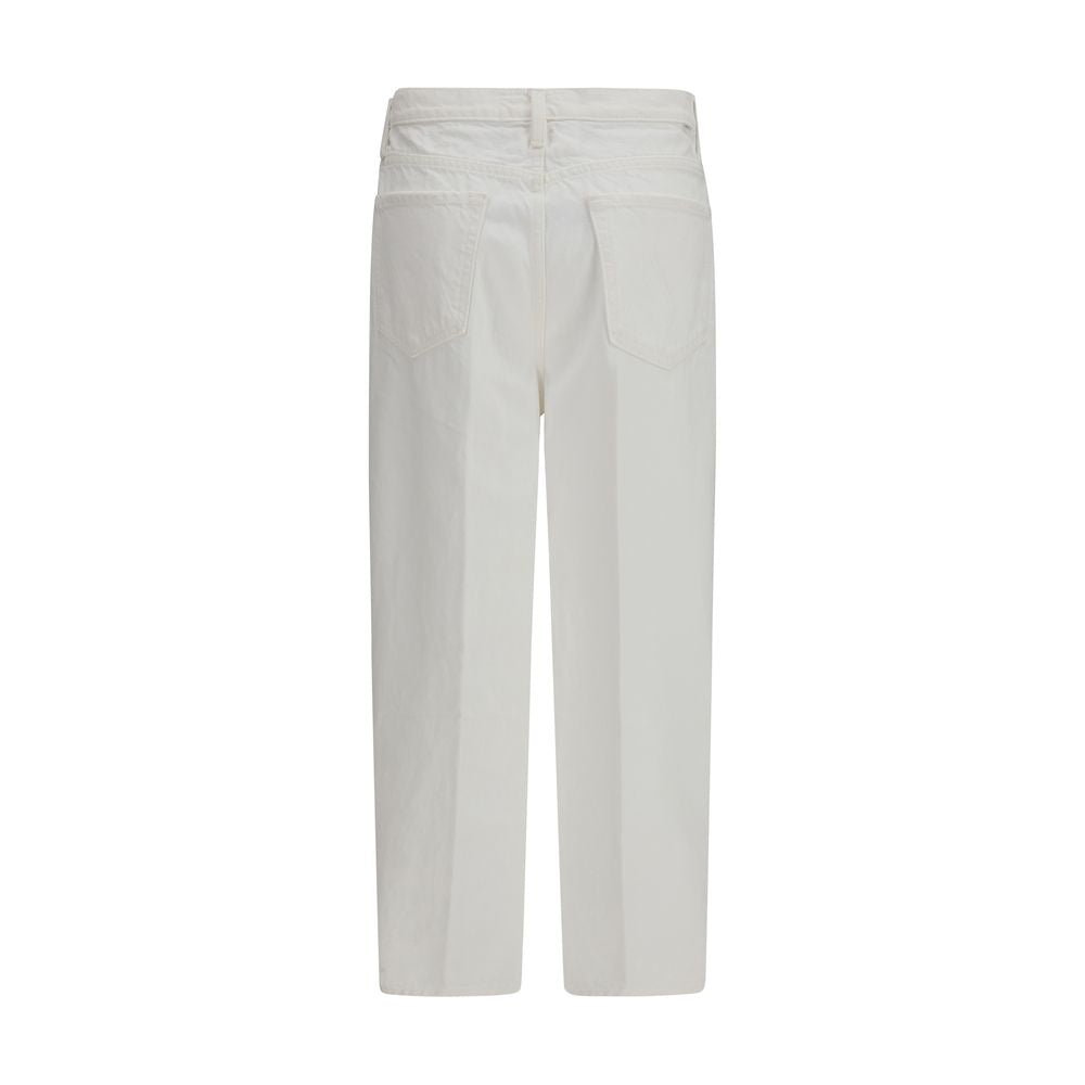 Jean bootcut en coton blanc Mother Denim
