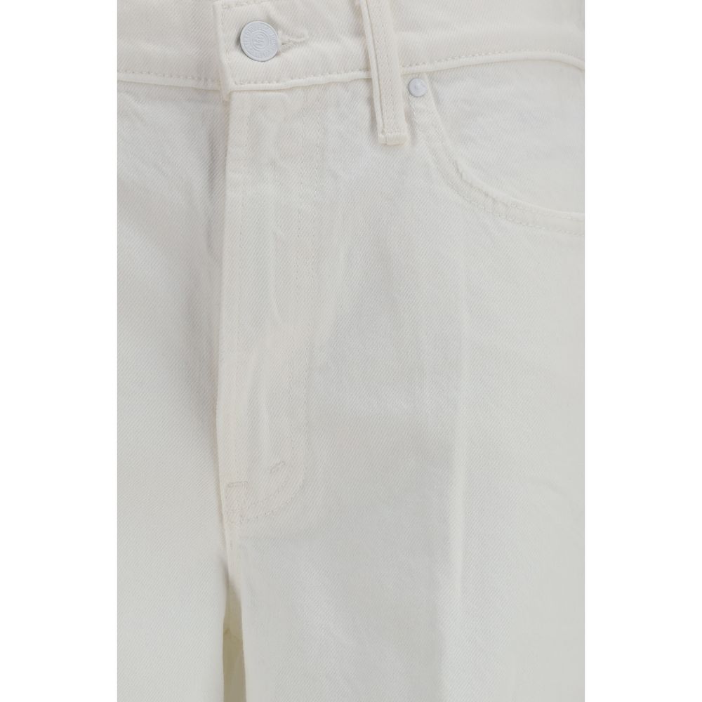 Jean bootcut en coton blanc Mother Denim