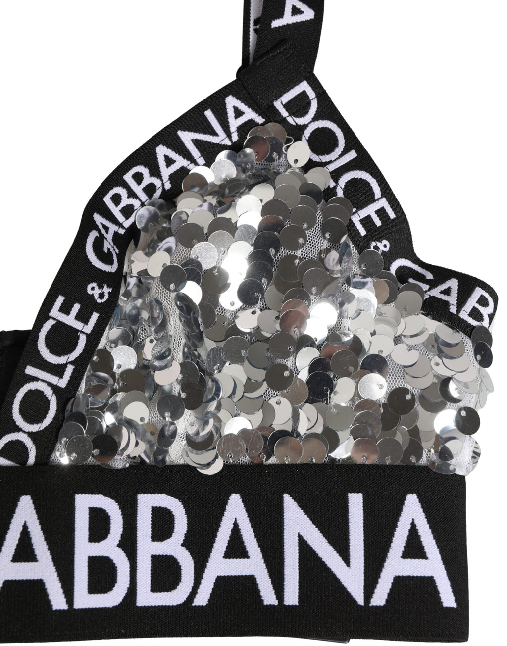 Soutien-gorge triangle souple à sequins argentés Dolce & Gabbana
