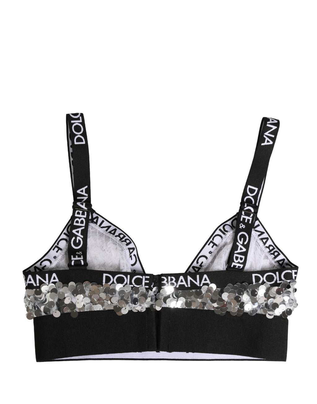 Soutien-gorge triangle souple à sequins argentés Dolce & Gabbana