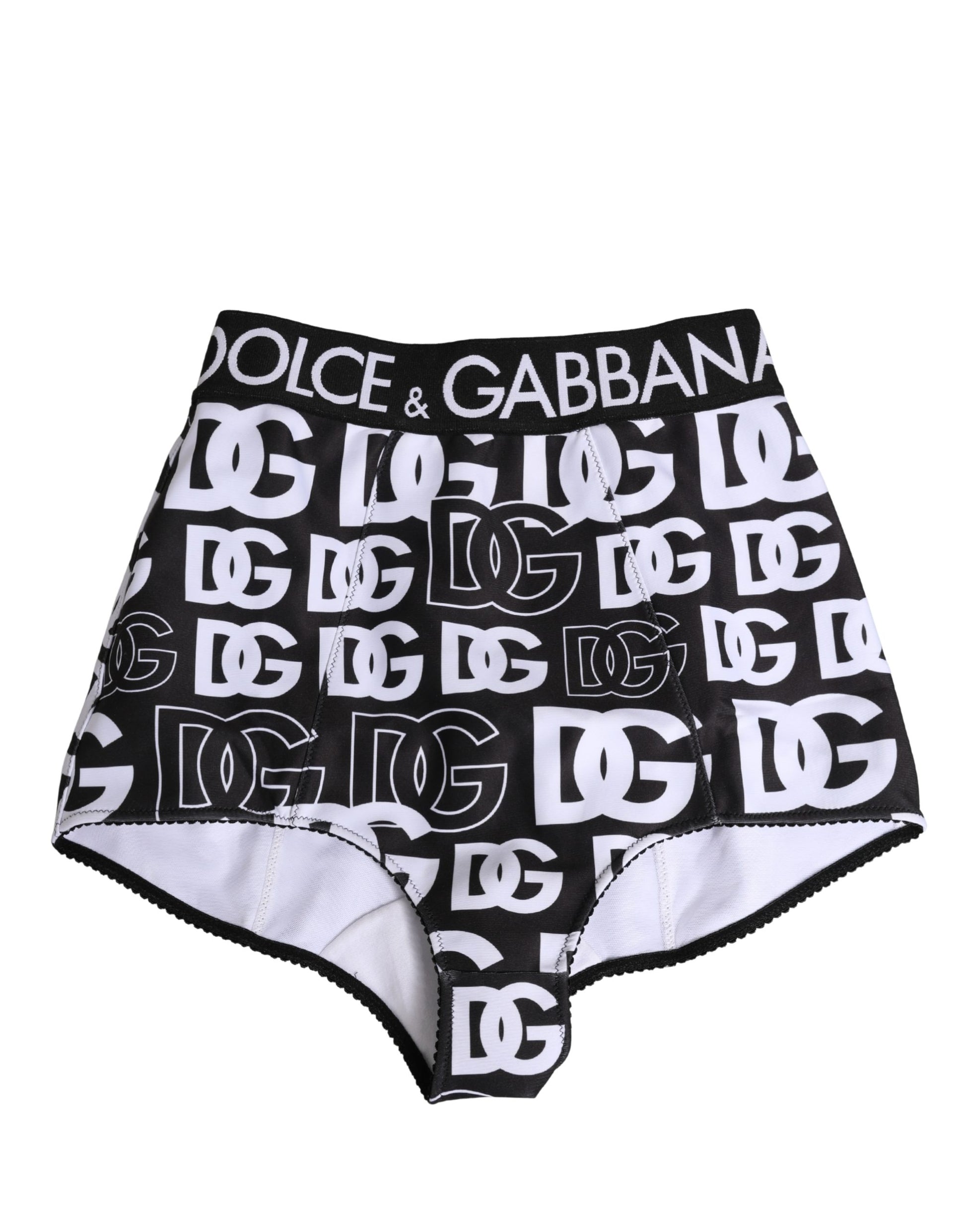Sous-vêtement gainant Dolce & Gabbana noir et blanc avec ceinture à logo DG