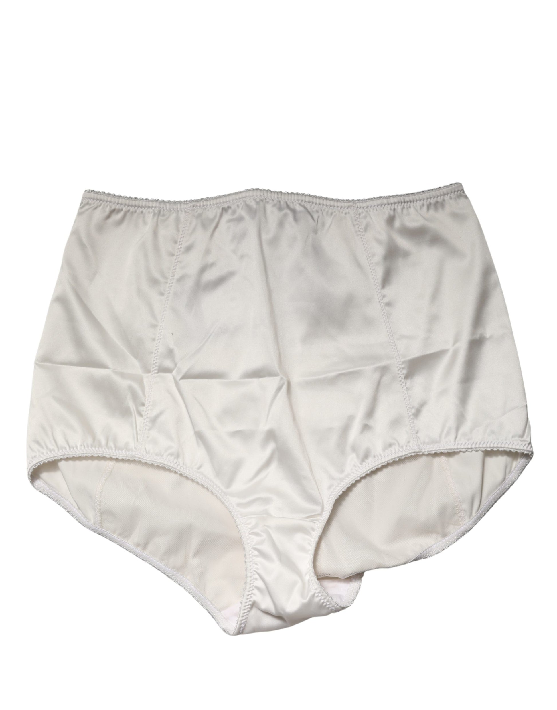 Sous-vêtement culotte gainante taille haute Dolce & Gabbana en mélange de soie blanche