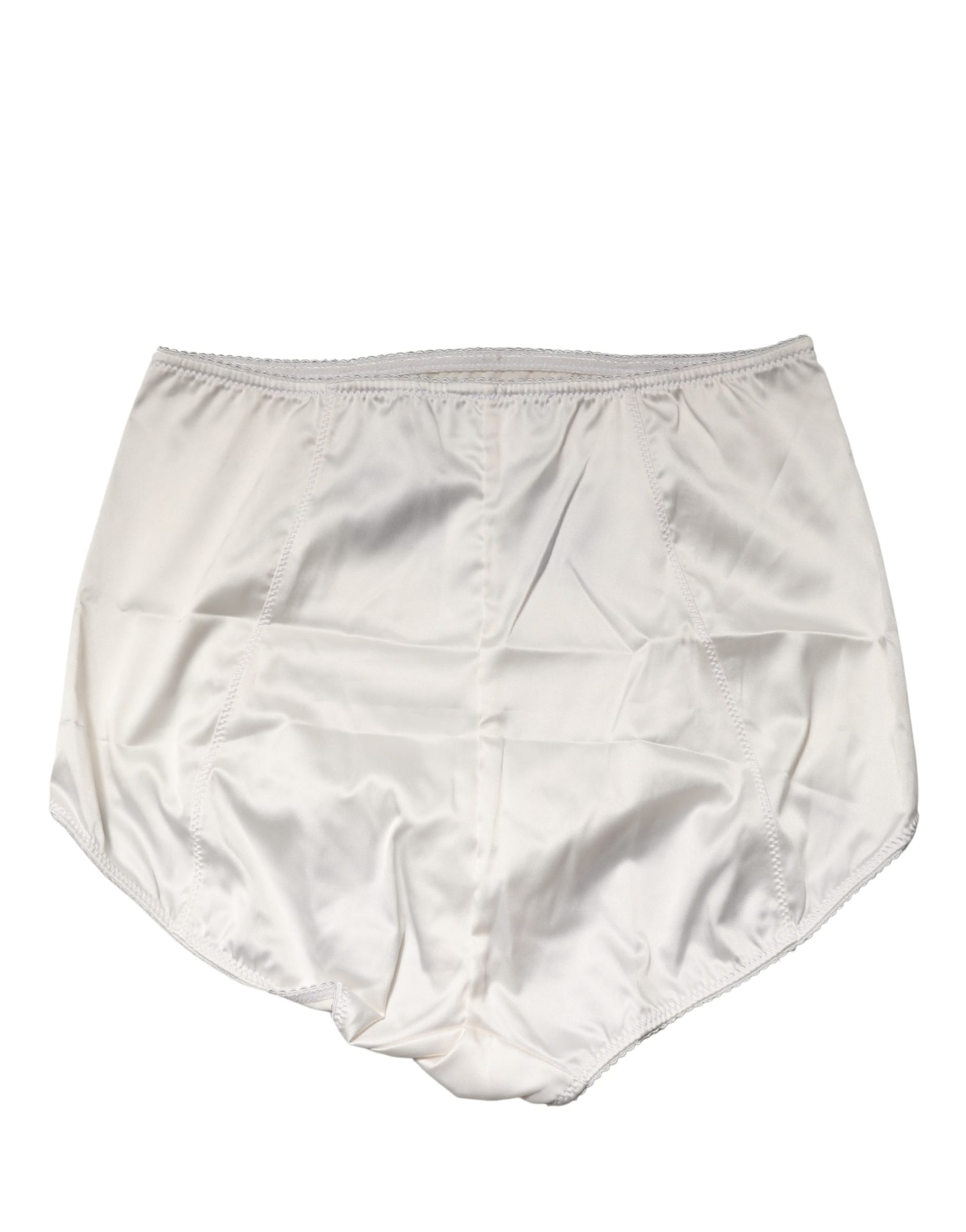 Sous-vêtement culotte gainante taille haute Dolce & Gabbana en mélange de soie blanche