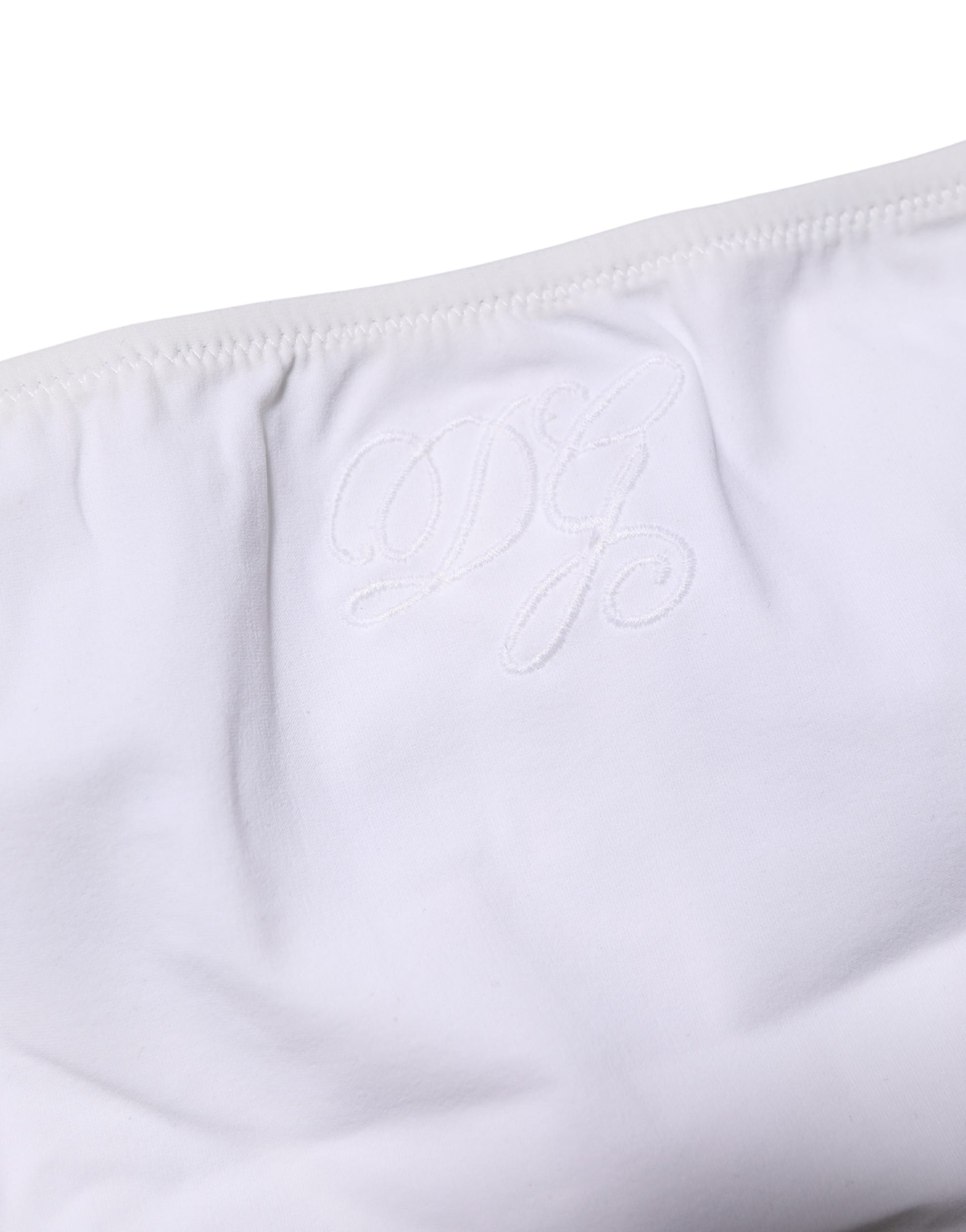 Slip mi-hauteur Dolce & Gabbana en nylon extensible blanc