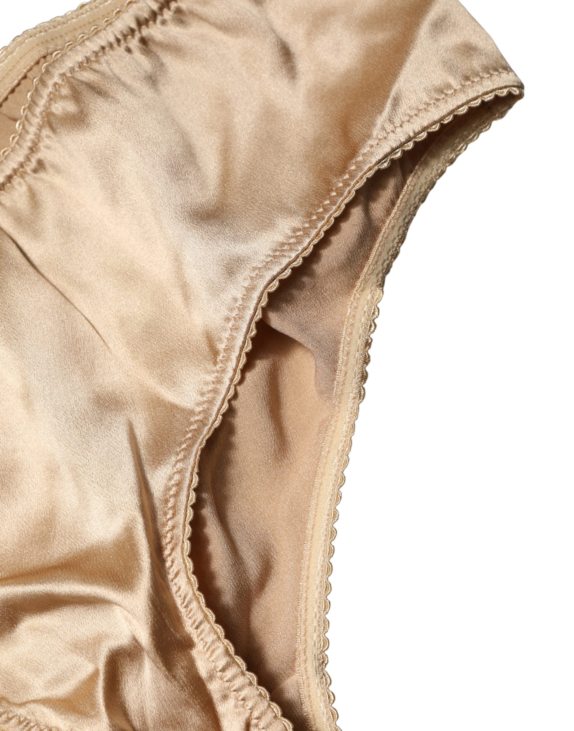 Culotte mi-haute en soie stretch beige Dolce & Gabbana