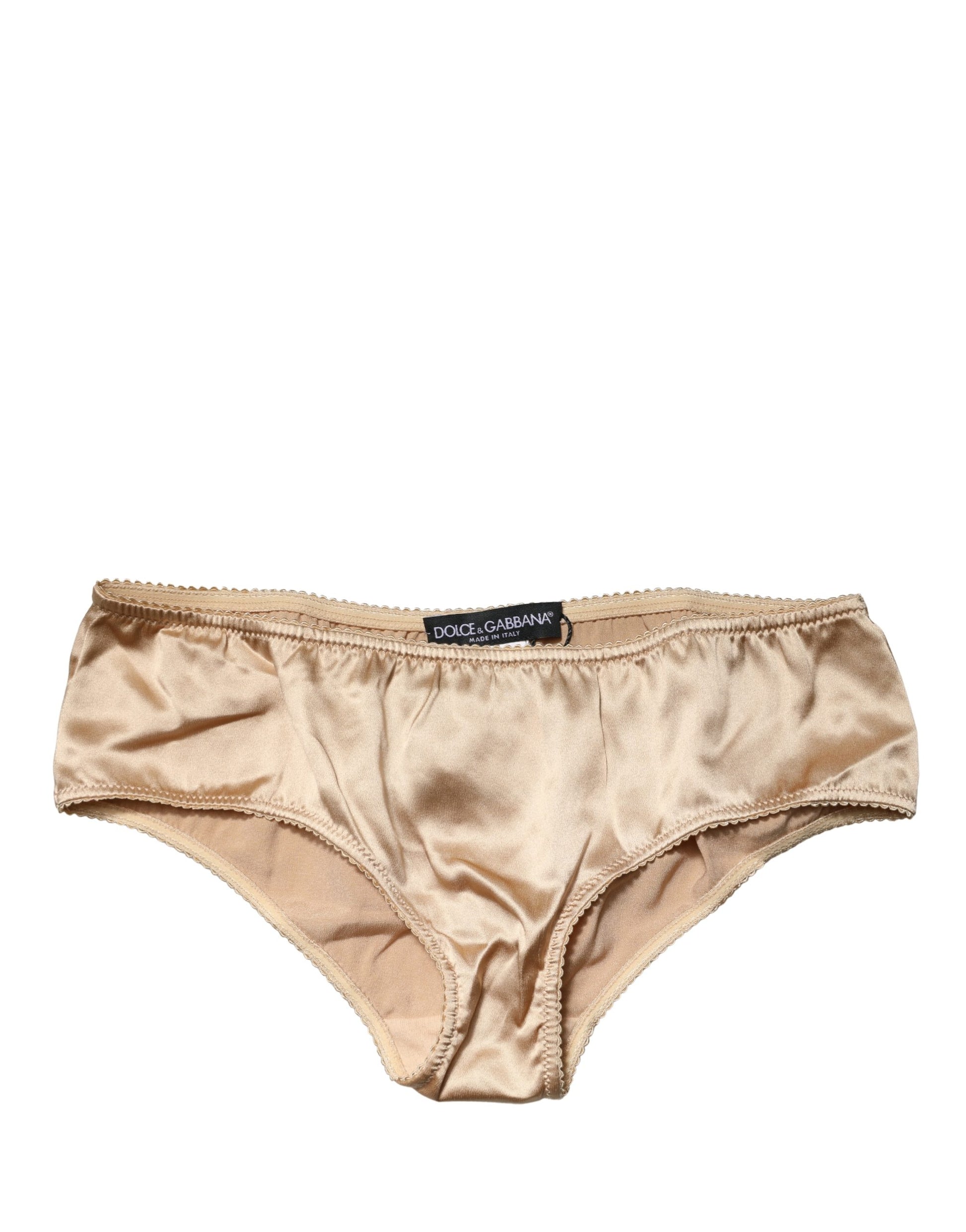 Culotte mi-haute en soie stretch beige Dolce & Gabbana