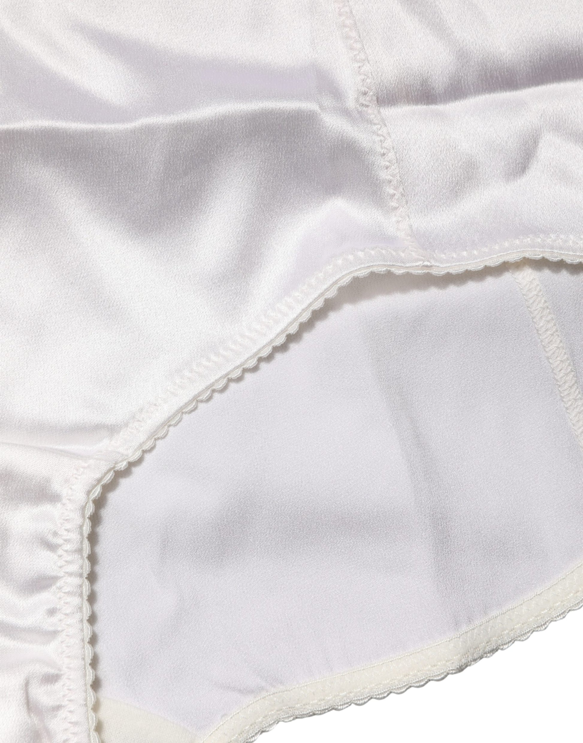 Sous-vêtement culotte gainante taille haute Dolce & Gabbana en mélange de soie blanche
