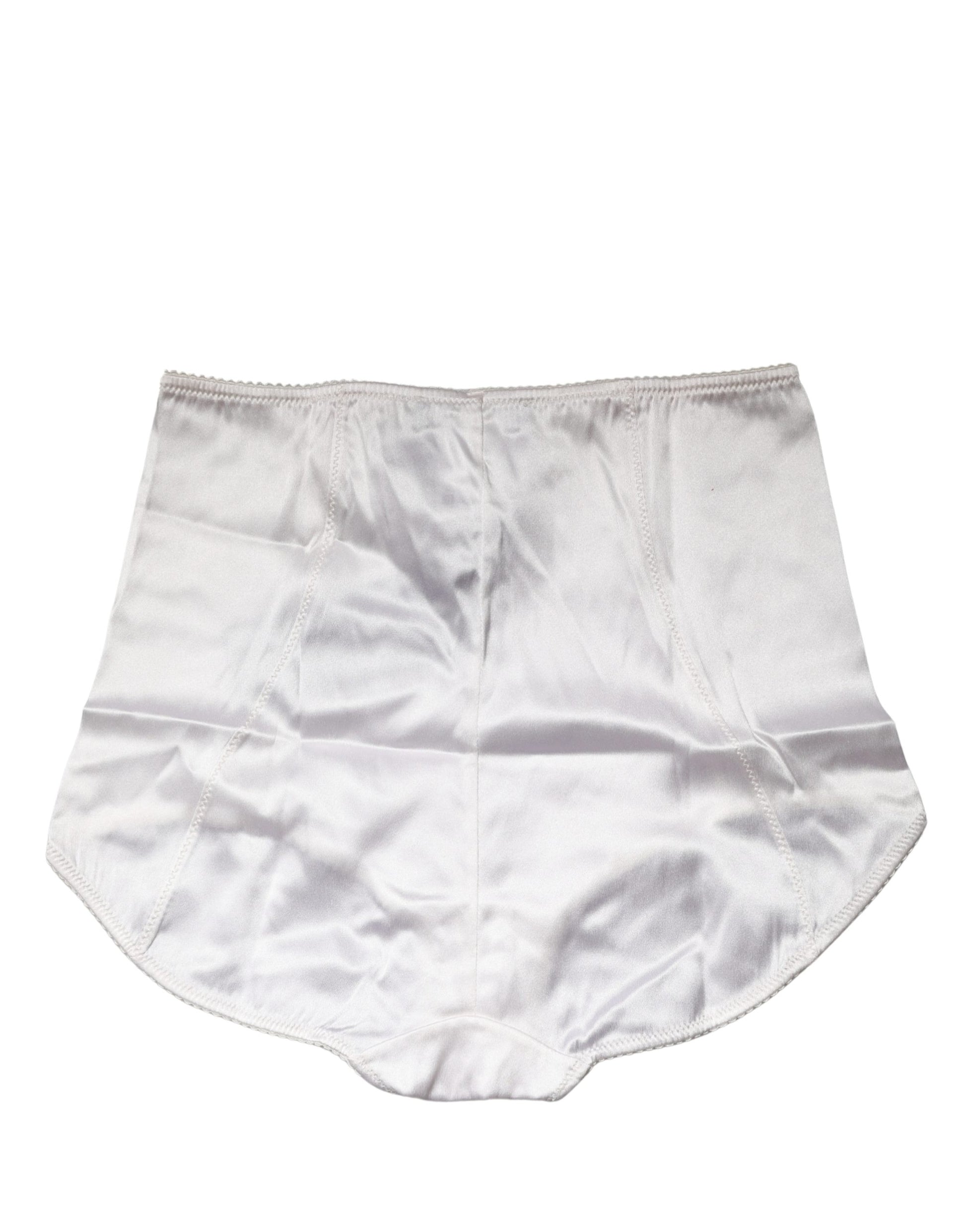 Sous-vêtement culotte gainante taille haute Dolce & Gabbana en mélange de soie blanche