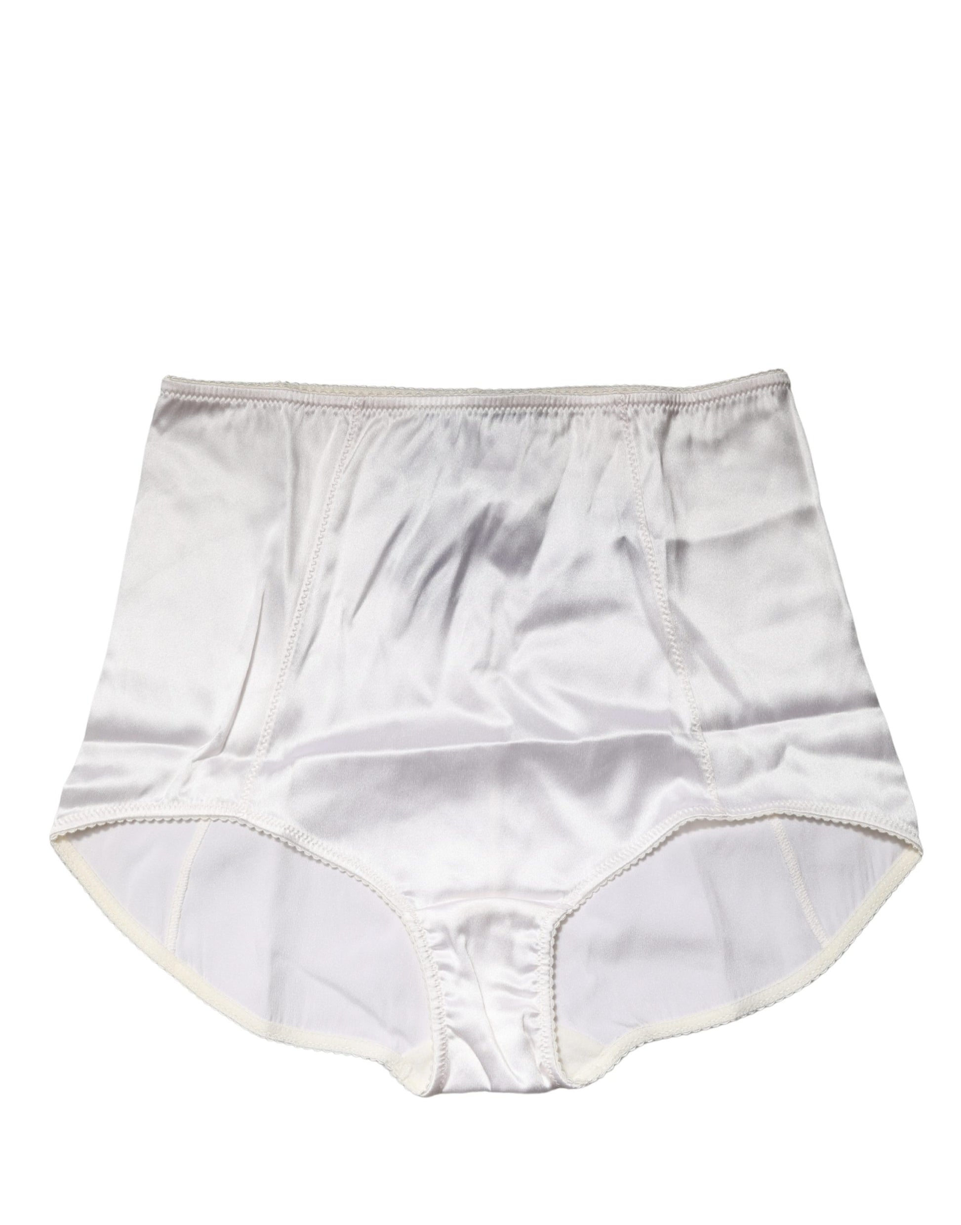 Sous-vêtement culotte gainante taille haute Dolce & Gabbana en mélange de soie blanche