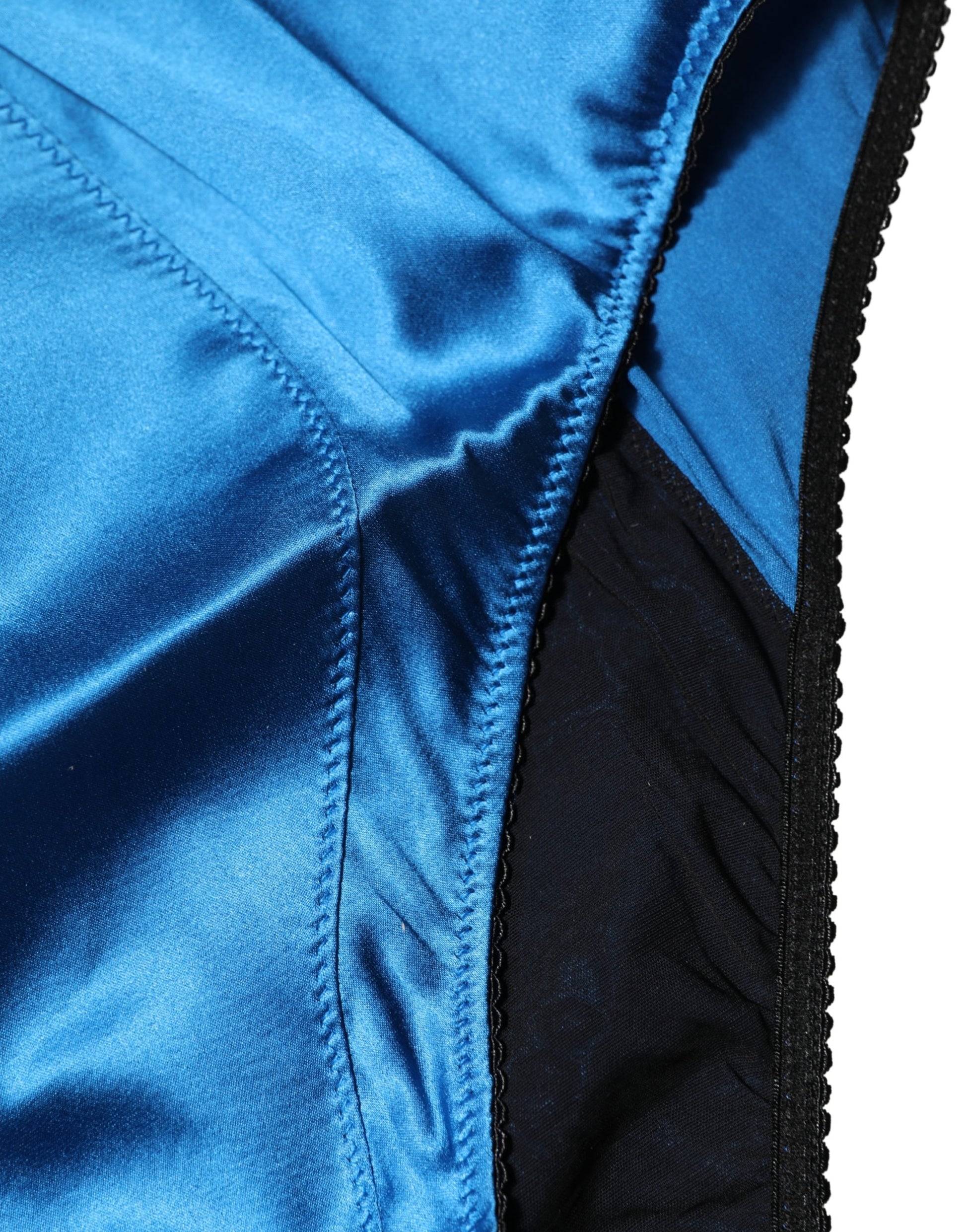 Sous-vêtement culotte gainante taille haute en mélange de soie bleue Dolce & Gabbana