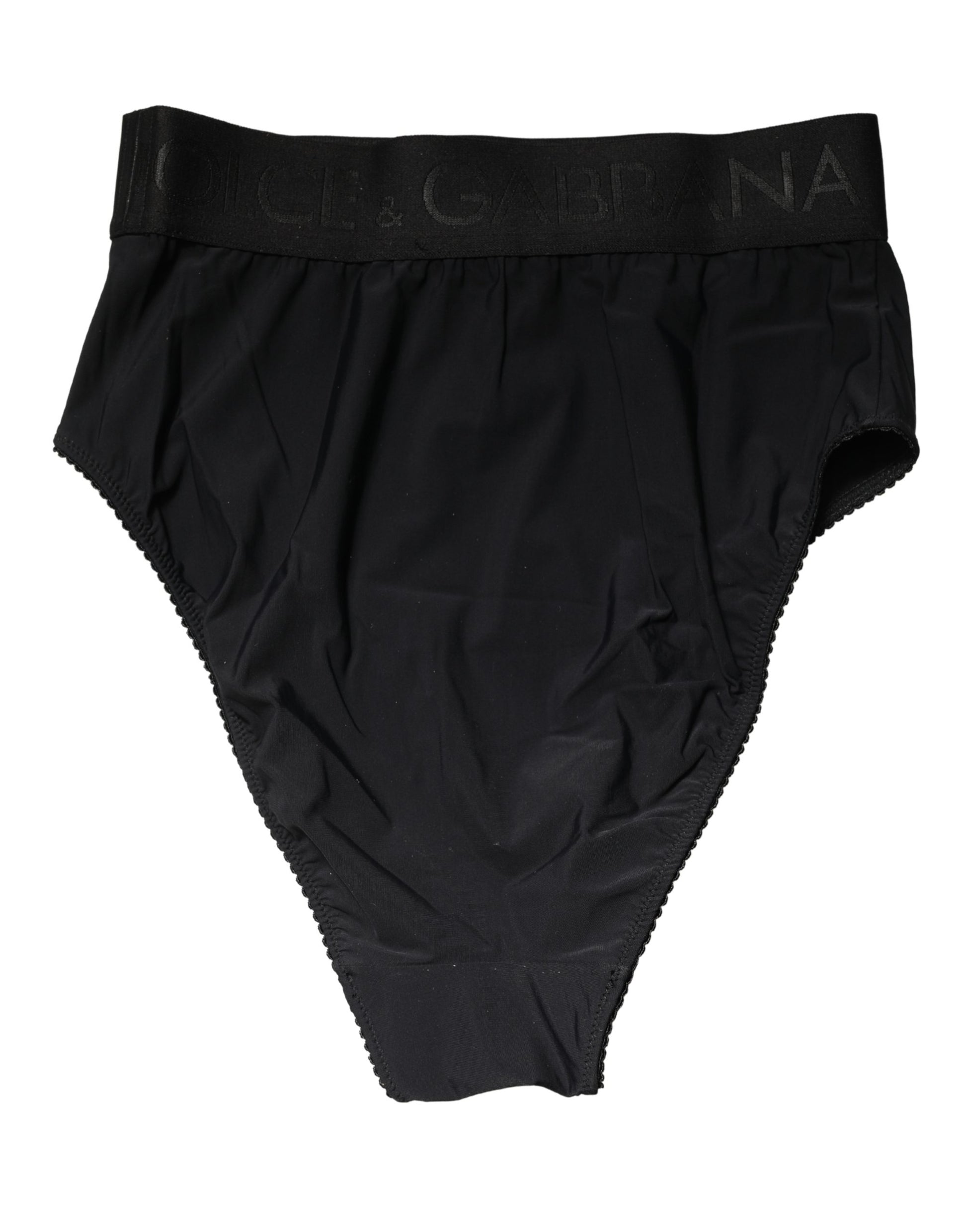 Dolce & Gabbana Black Logo Waistband High Brief Underwear