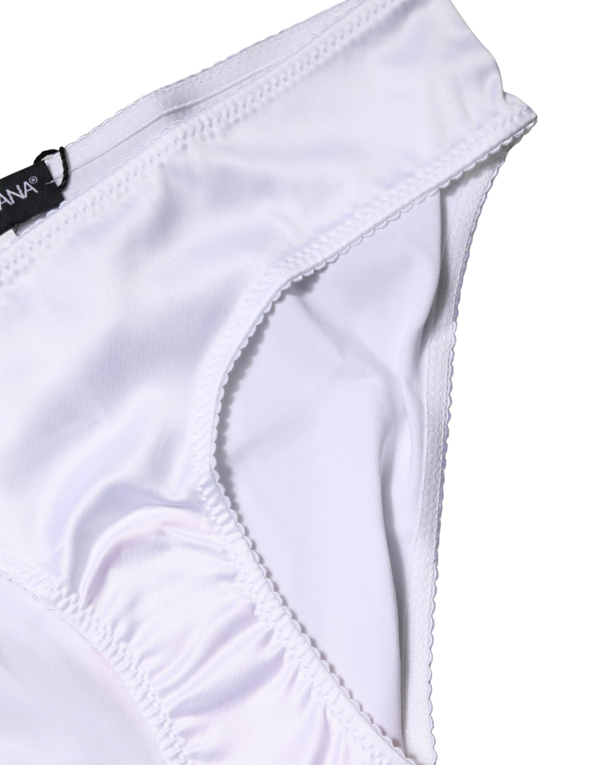 Culotte taille moyenne en soie stretch blanche Dolce & Gabbana