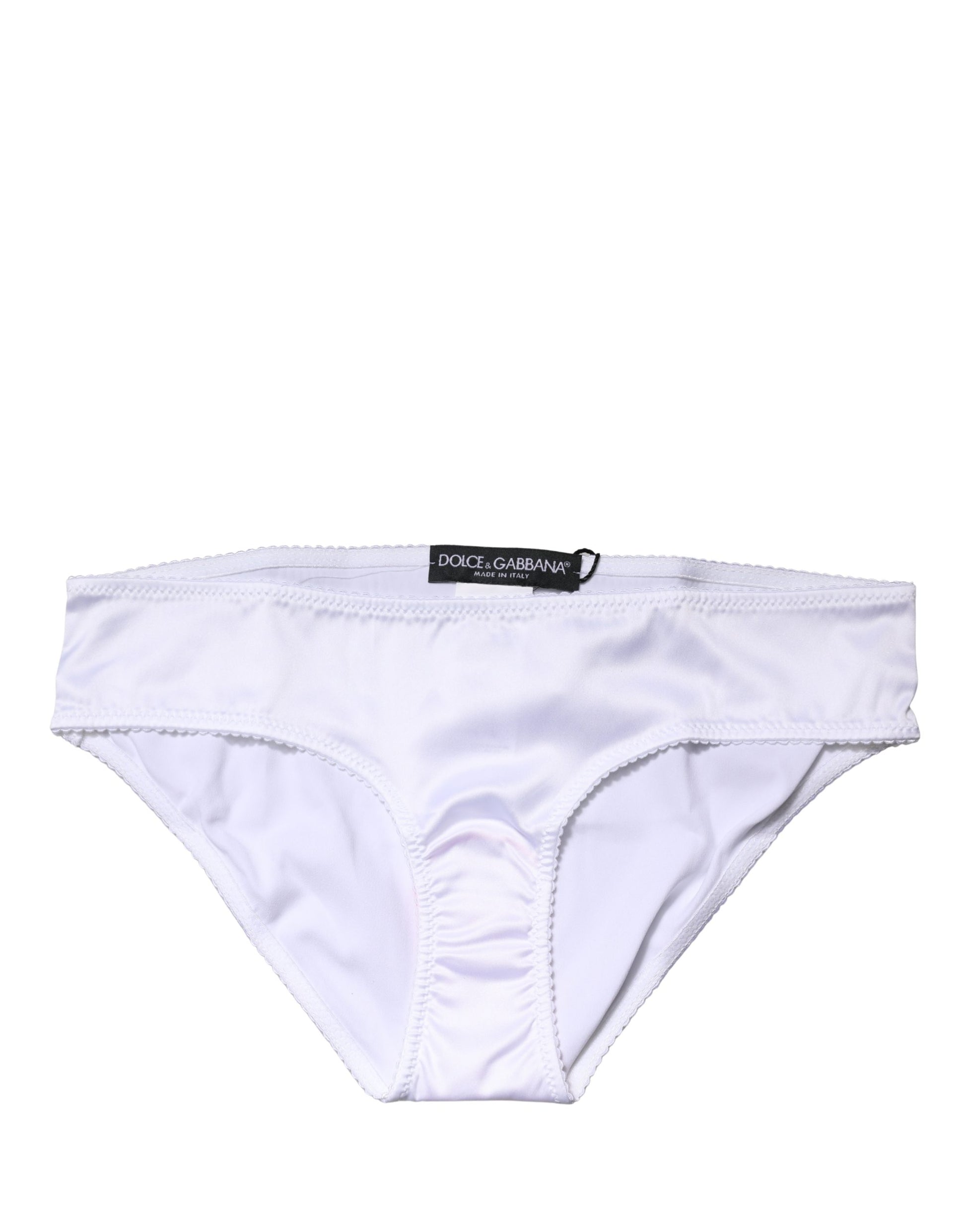Culotte taille moyenne en soie stretch blanche Dolce & Gabbana