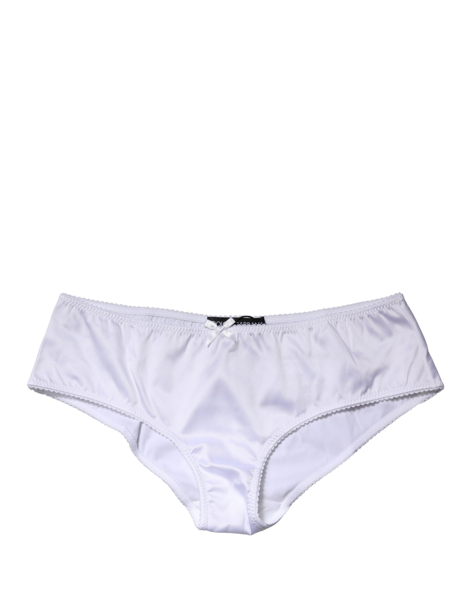 Culotte taille moyenne en soie stretch blanche Dolce & Gabbana