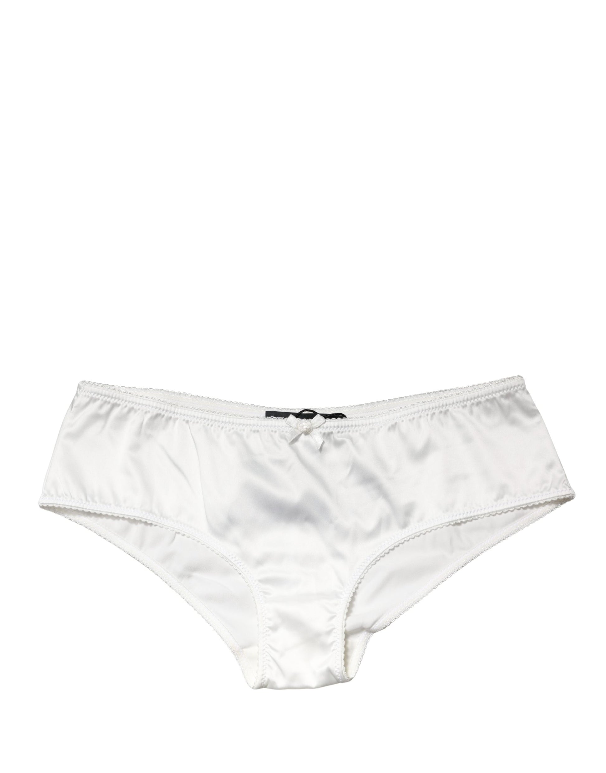 Culotte taille moyenne en soie stretch blanche Dolce & Gabbana