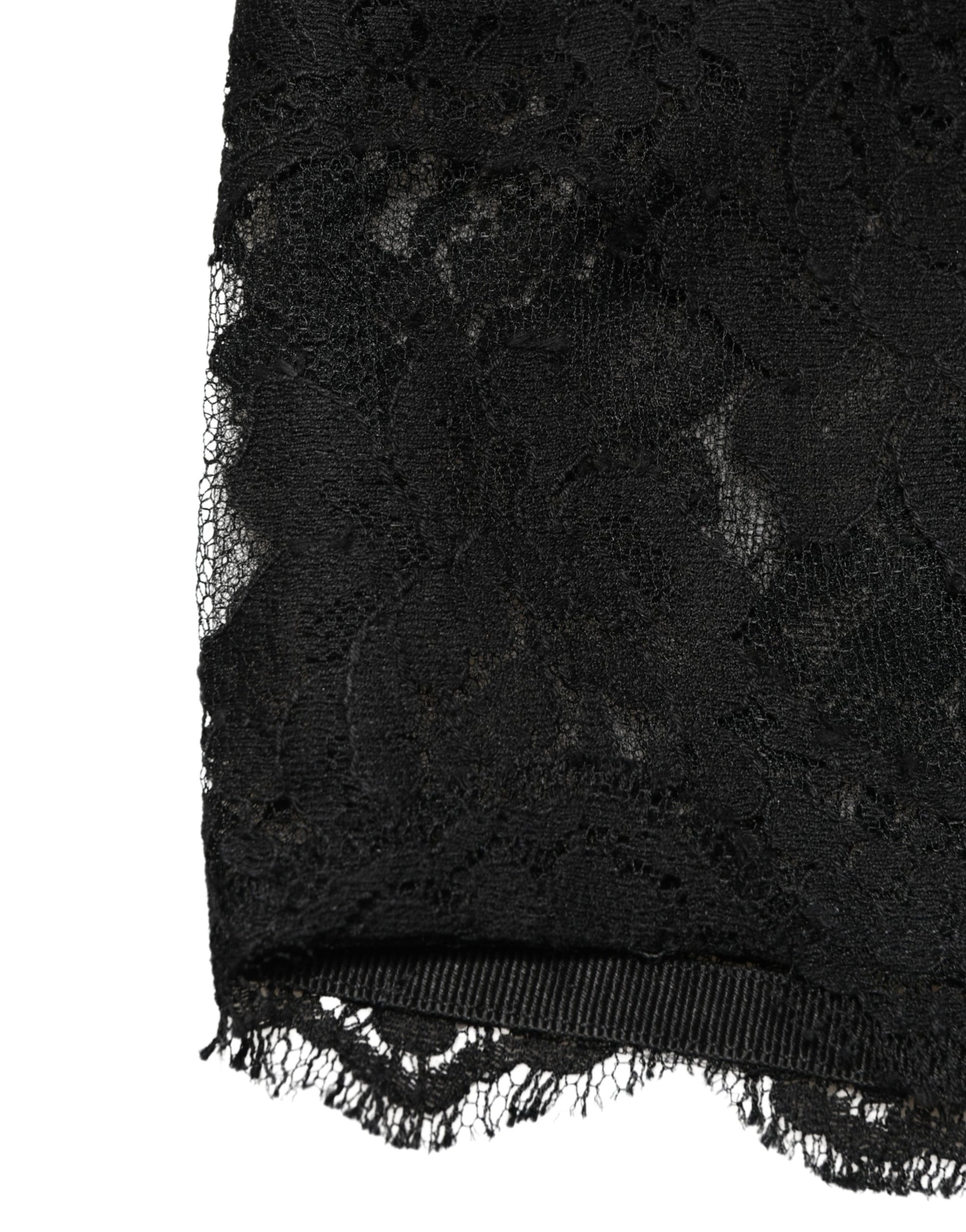 Soutien-gorge bandeau en dentelle noire Dolce & Gabbana, type bustier